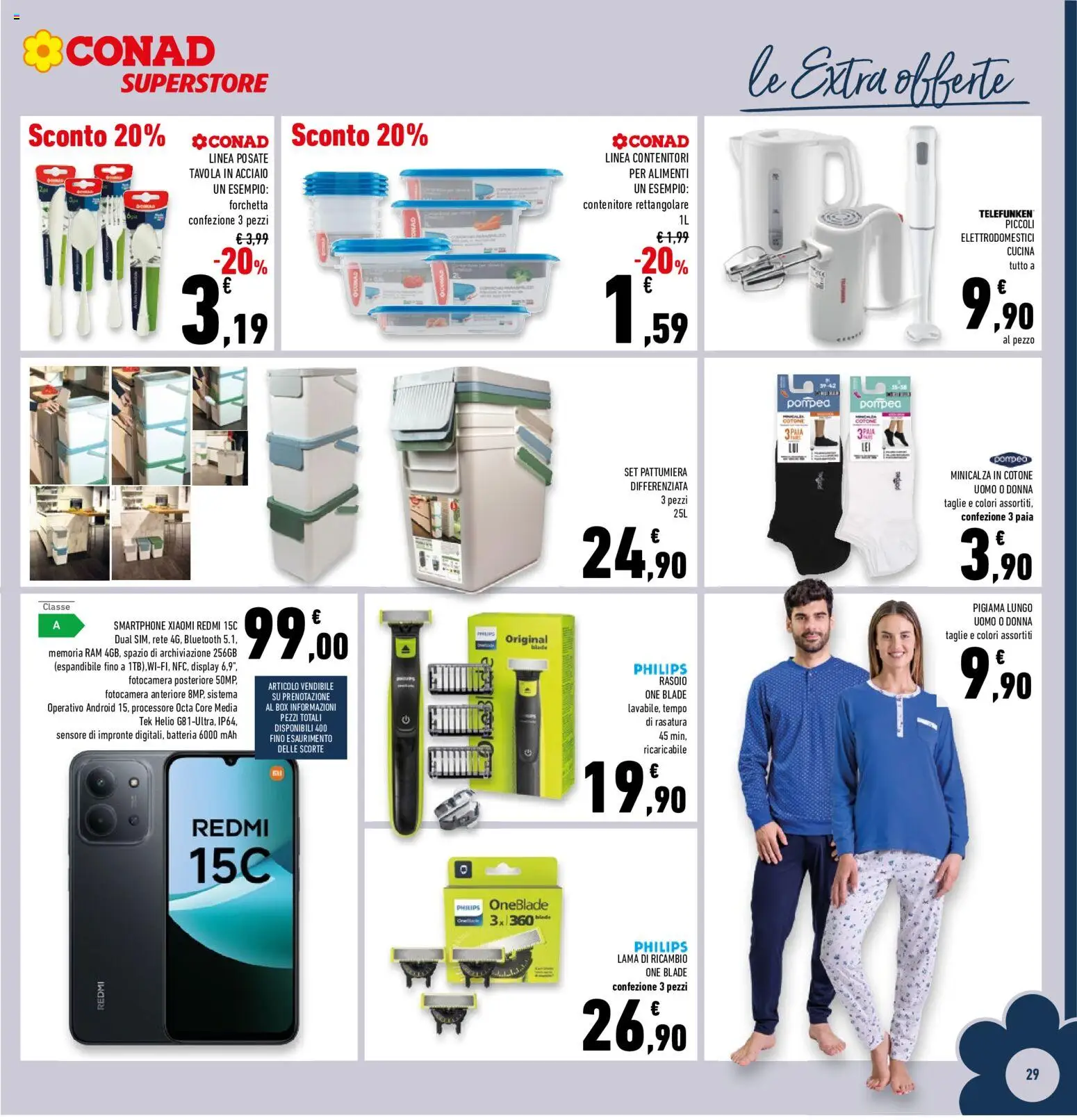 Volantino Conad del 26/08/2026 | Pagina: 29 | Prodotti: Rasoio, Fotocamera, Pattumiera, Contenitore