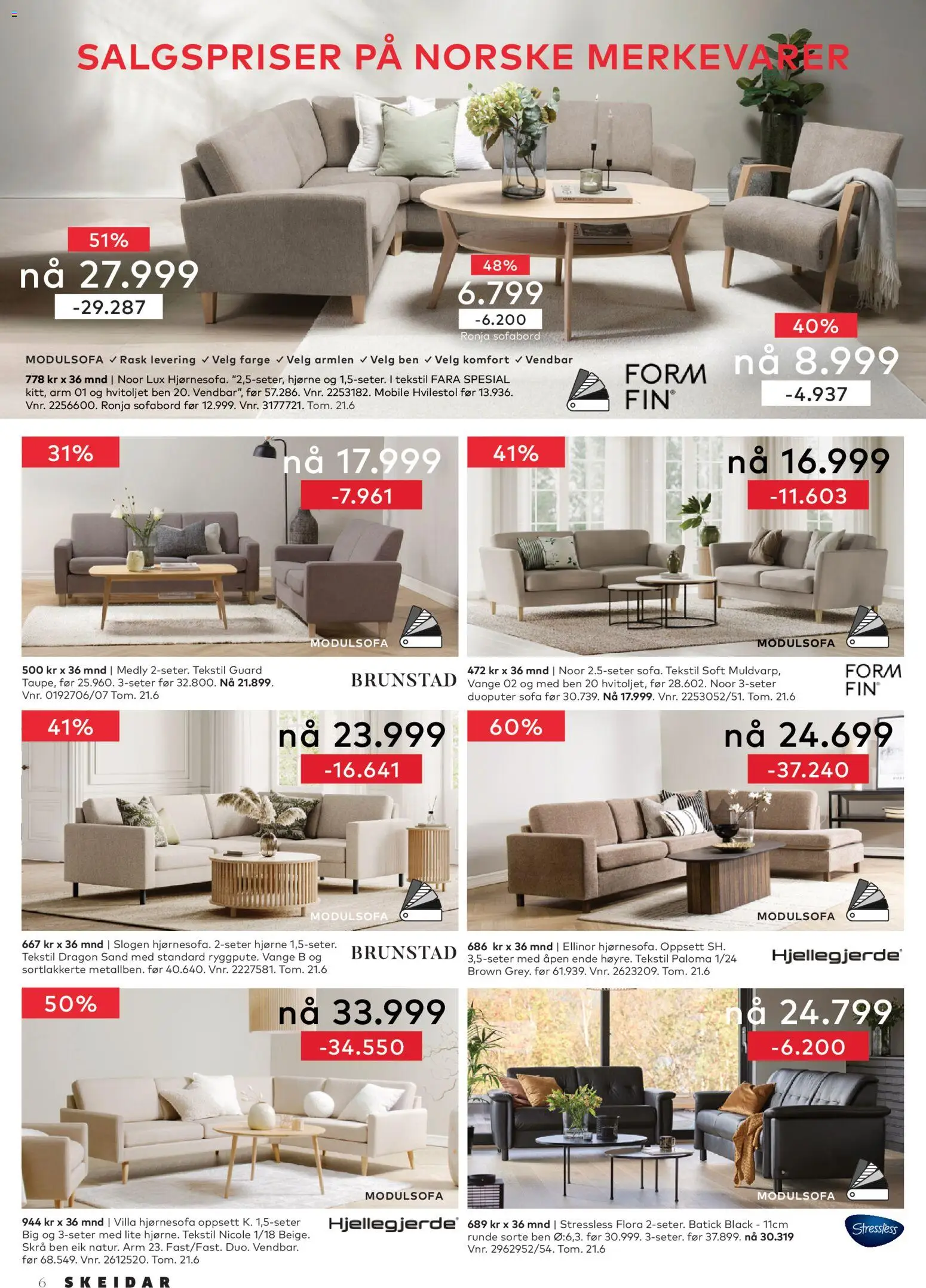 {H1} | Side: 6 | Produkter: Hvilestol, Sofa