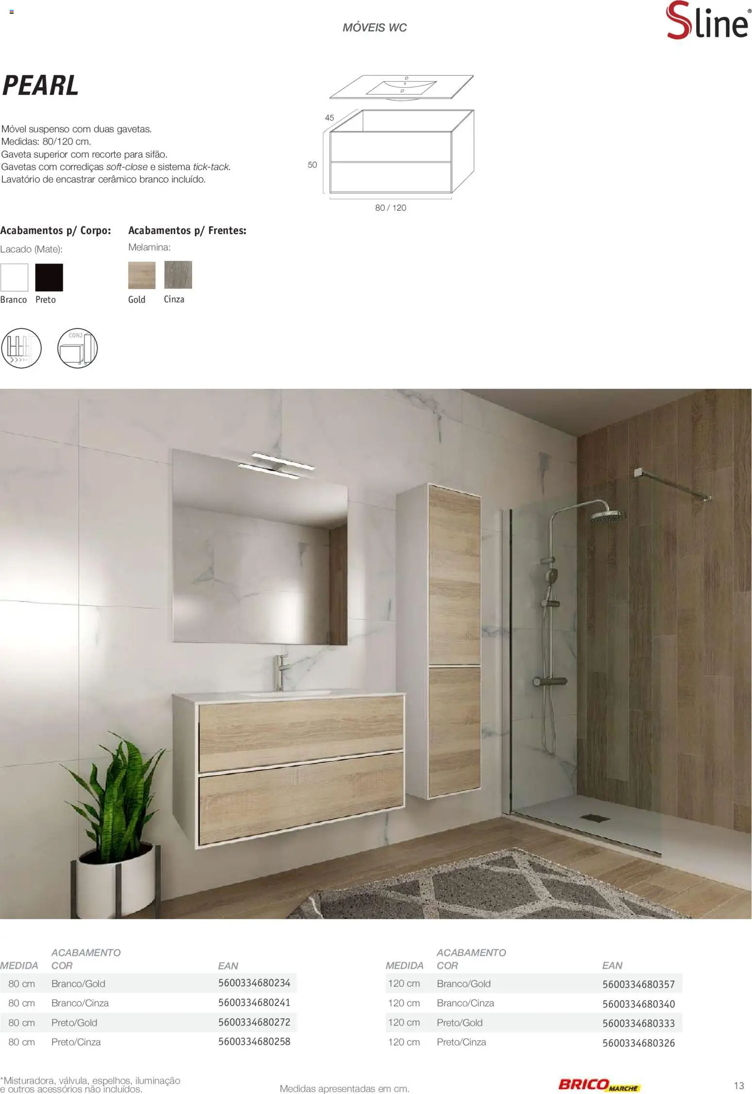 BricoMarché Catálogo de Inspiração Banho │ válido de 15/06/2026 | Página: 13 | Produtos: Iluminação, Lavatório