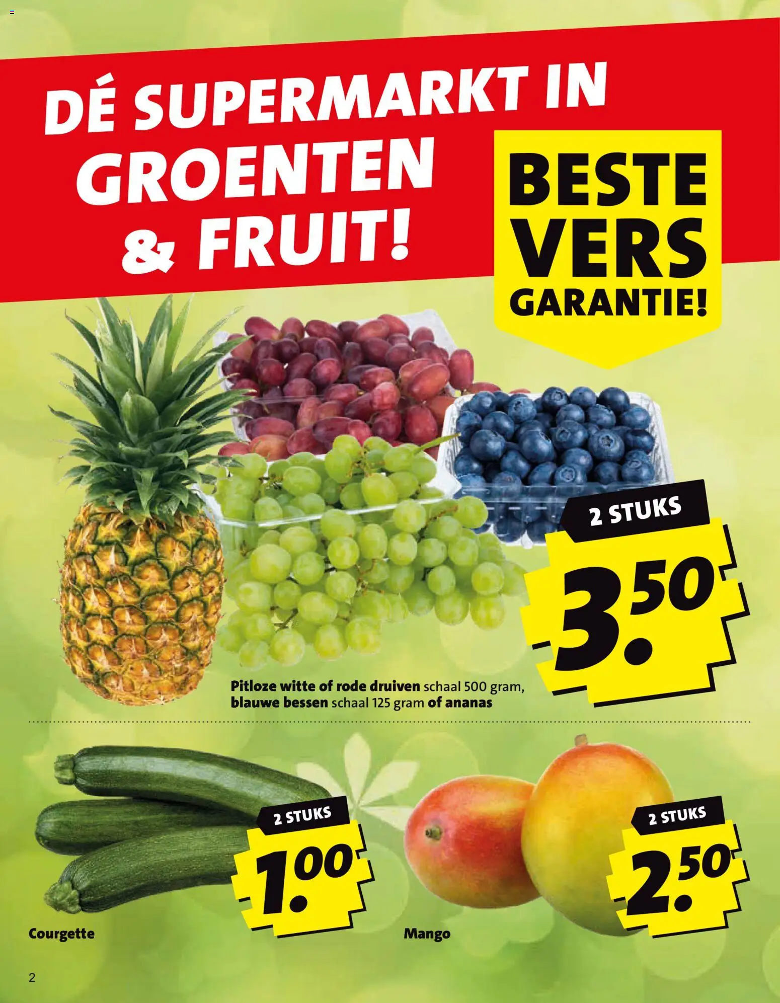 {H1} | Pagina: 2 | Producten: Courgette, Fruit, Groenten, Druiven