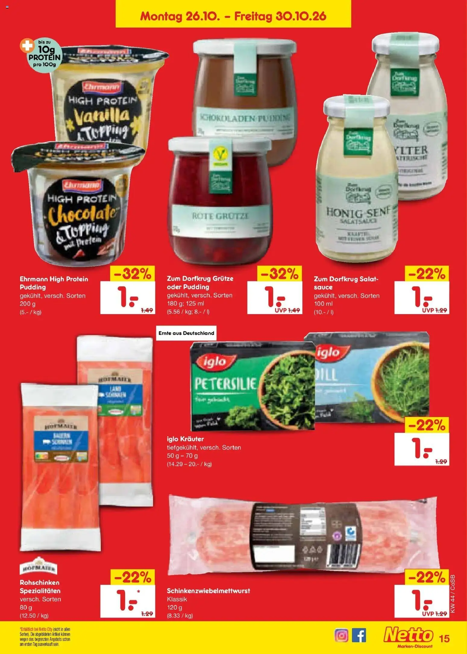 Netto Marken-Discount Prospekt Leipzig – gültig ab 26.10.2026 | Seite: 27 | Produkte: Spezialitäten, Pudding, Petersilie, Salat