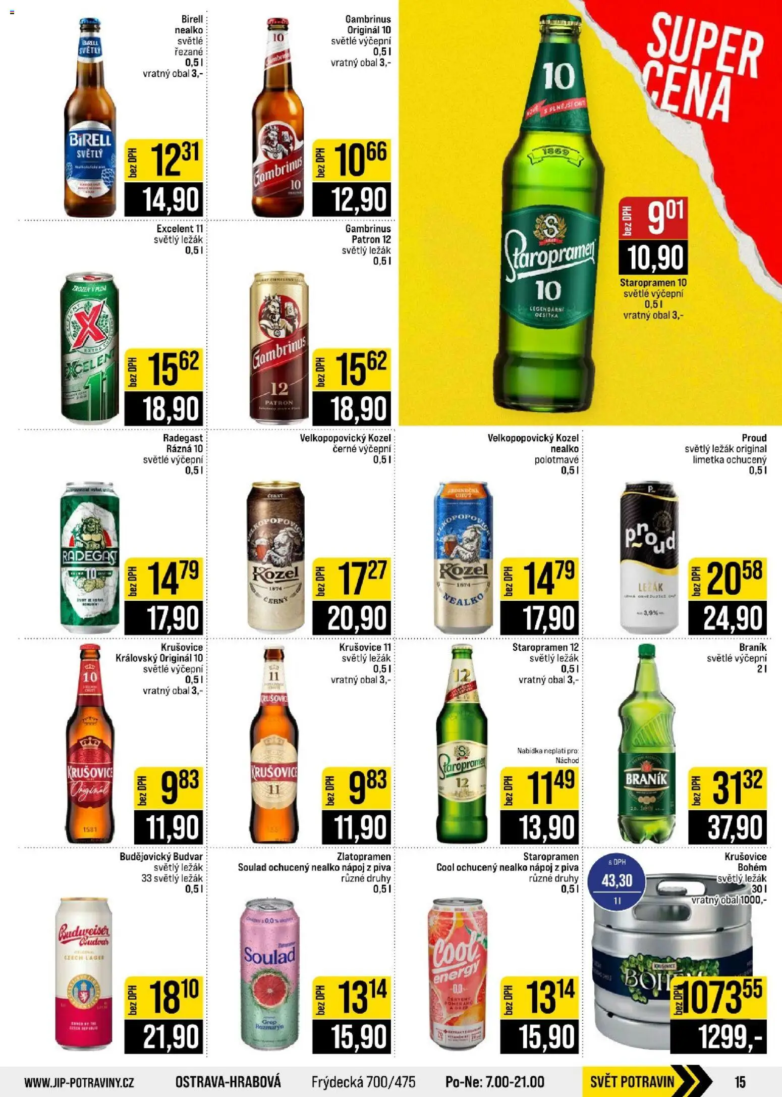 Jip leták - Cash & Carry od 09.09.2026 | Strana: 15 | Produkty: Zlatopramen, Budvar, Staropramen 12, Krušovice