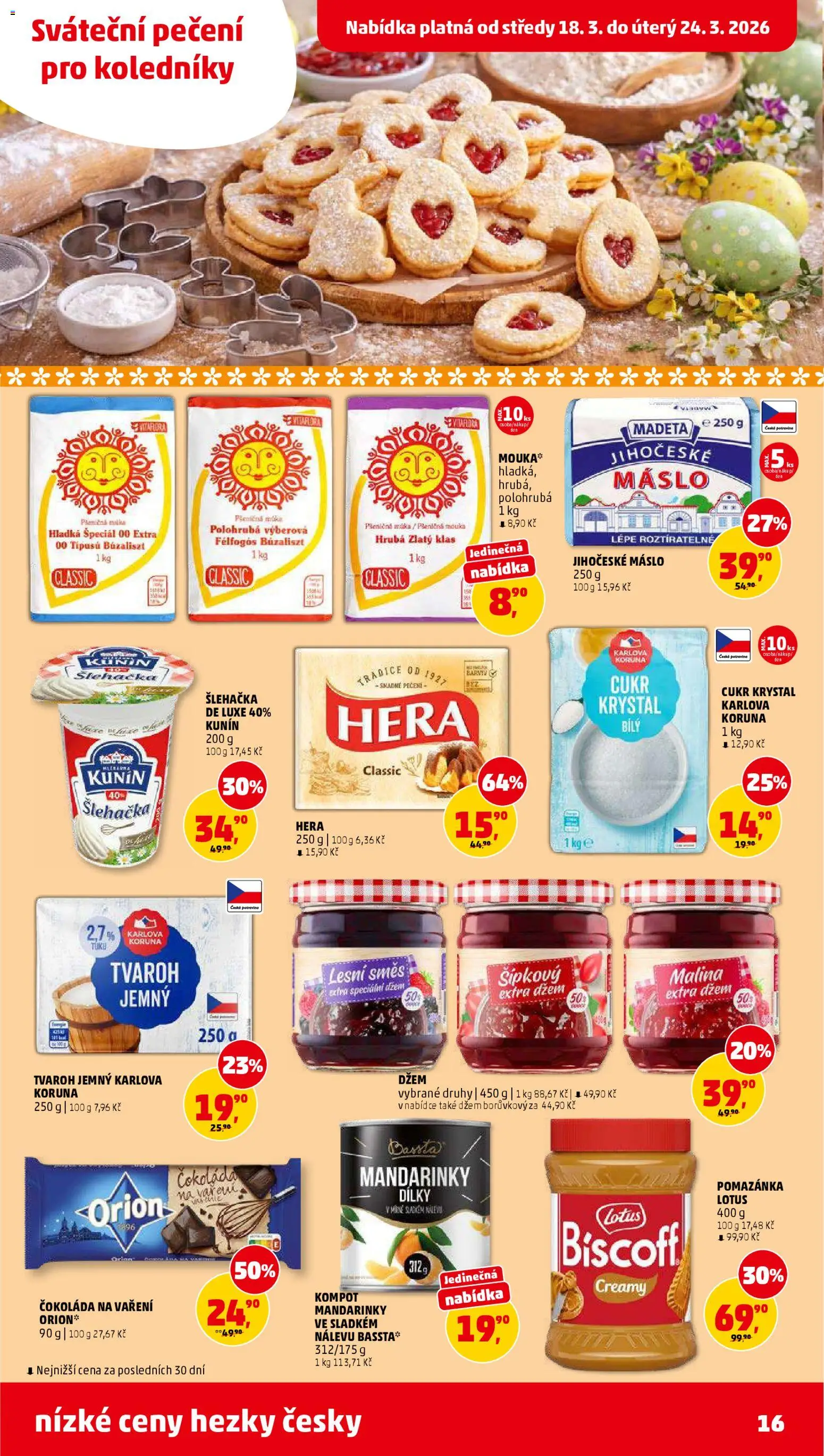 Penny Market leták od 18.03.2026 | Strana: 16 | Produkty: Čokoláda, Pomazánka, Čokoláda na vaření, Lotus