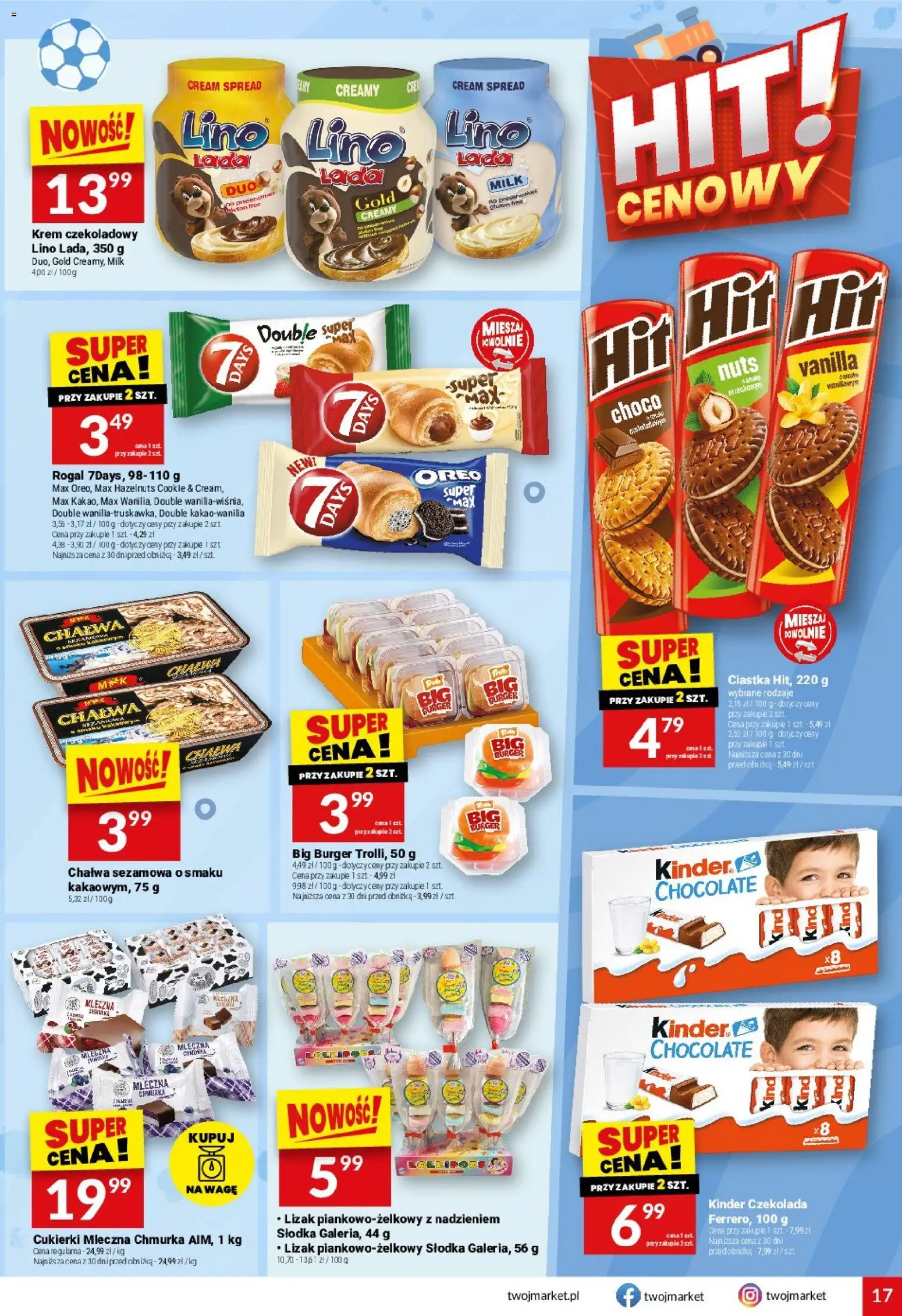 Twój Market gazetka od 23.09.2026 | Strona: 17 | Produkty: Oreo, Burger, Czekolada, Chałwa