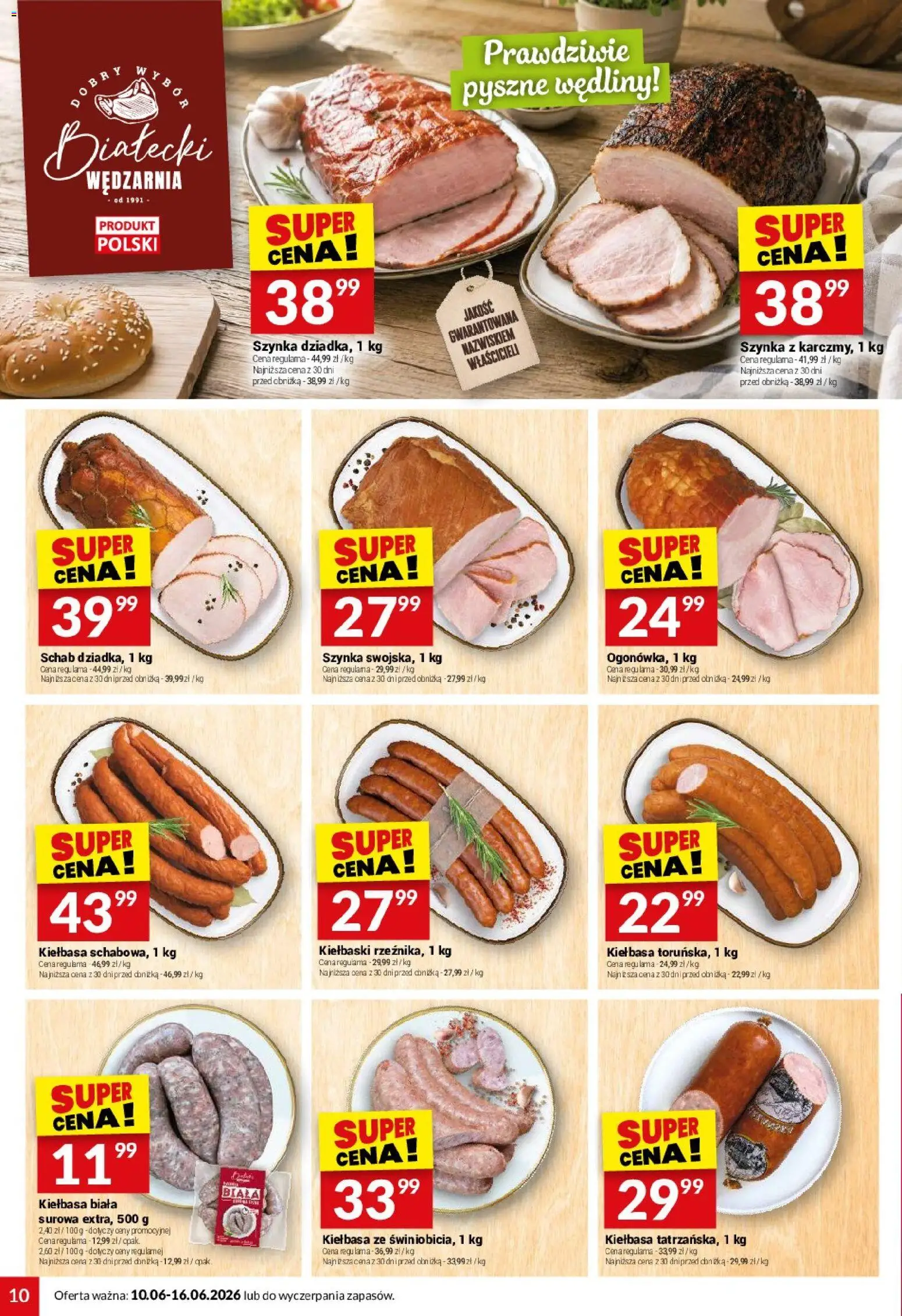 Twój Market gazetka od 10.06.2026 | Strona: 10 | Produkty: Kiełbasa, Schab, Szynka, Wędliny