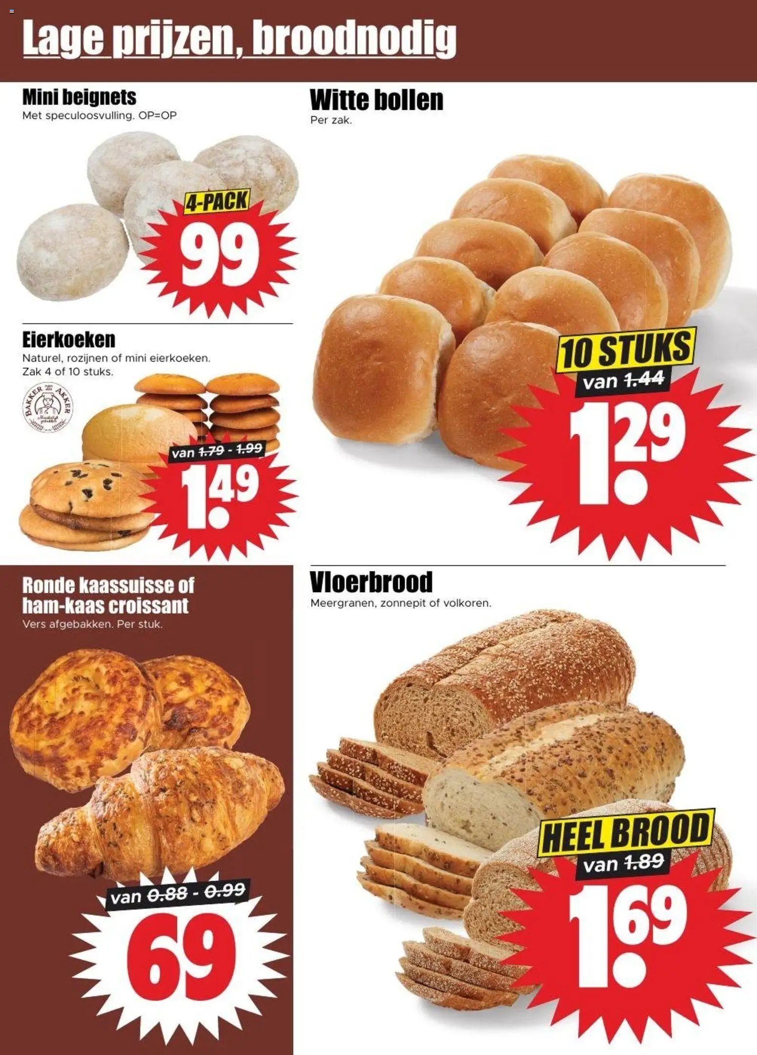 {H1} | Pagina: 16 | Producten: Croissant, Rozijnen, Zak, Brood