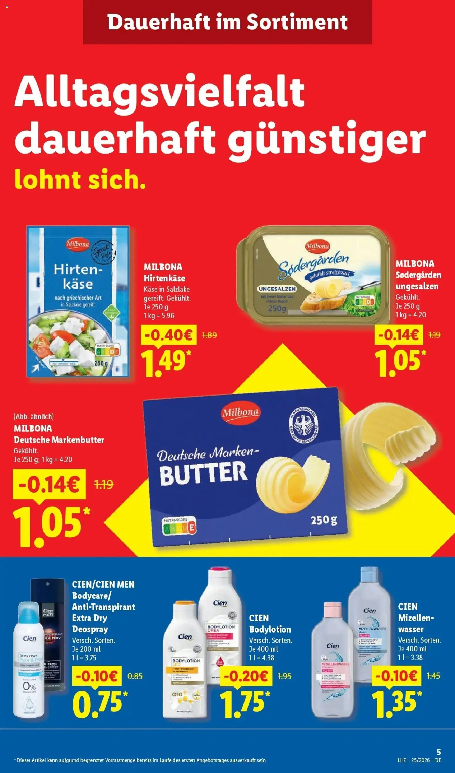 Lidl Prospekt Hagen – gültig ab 15.06.2026 | Seite: 9 | Produkte: Butter, Käse, Mizellenwasser, Antitranspirant