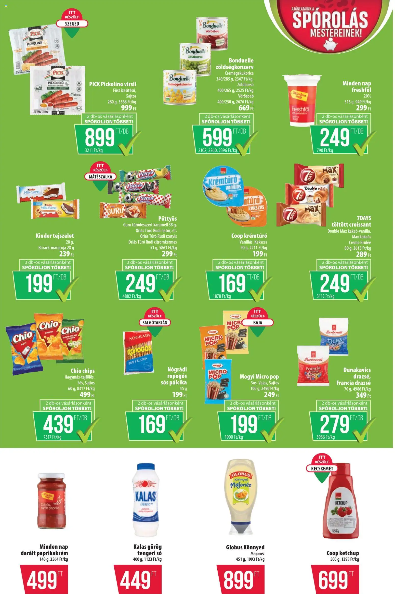 COOP akciós ujság - amely érvényes a következő dátumtól: 02.07.2026 | Oldal: 6 | Termékek: Virsli, Croissant, Túró rudi, Tejszelet