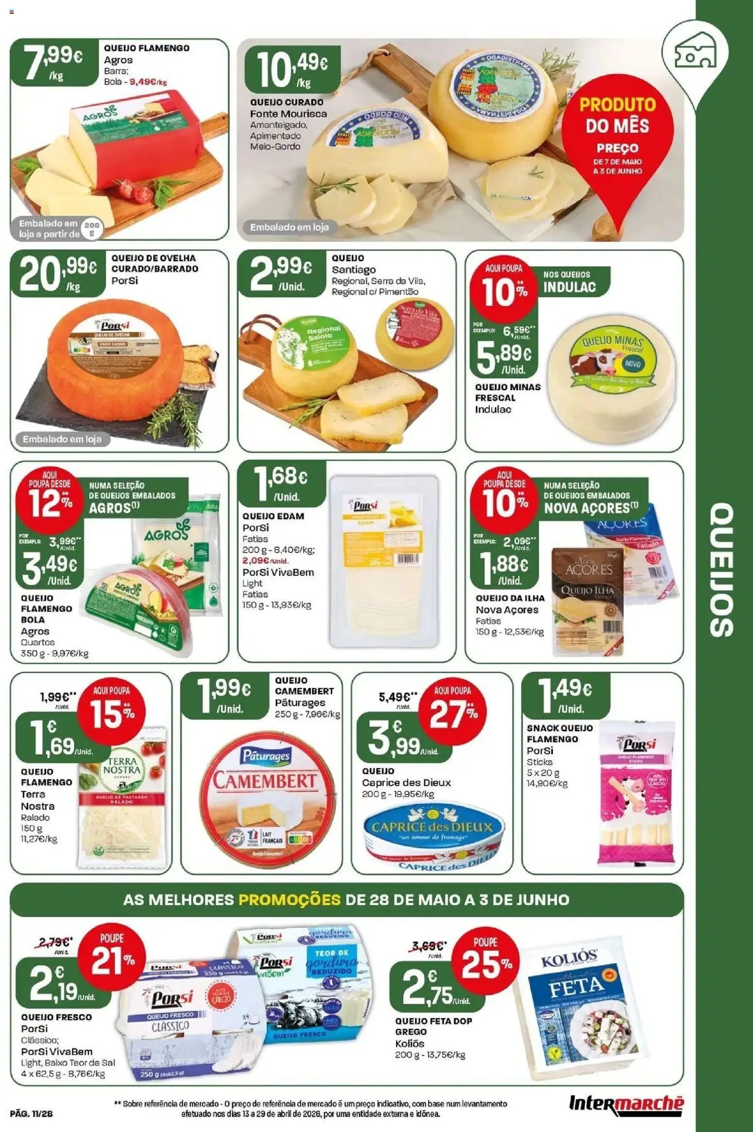 Intermarché - Isto é que são preços BAIXOS │ válido de 28.05.2026 | Página: 11 | Produtos: Pimentão, Cálcio, Sal, Queijo