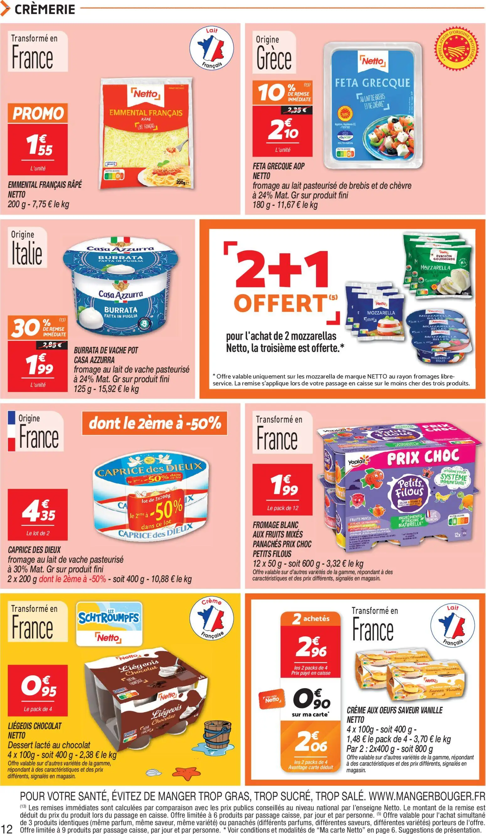 {H1} | Page: 12 | Produits: Emmental, Caprice des dieux, Lait, Œufs