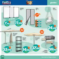 Anteprima del volantino Franzy's volantino valido a partire dal 21.05.2026 | Pagina: 11 | Prodotti: Ombrellone, Zanzariera, Scaffale, Poltrona