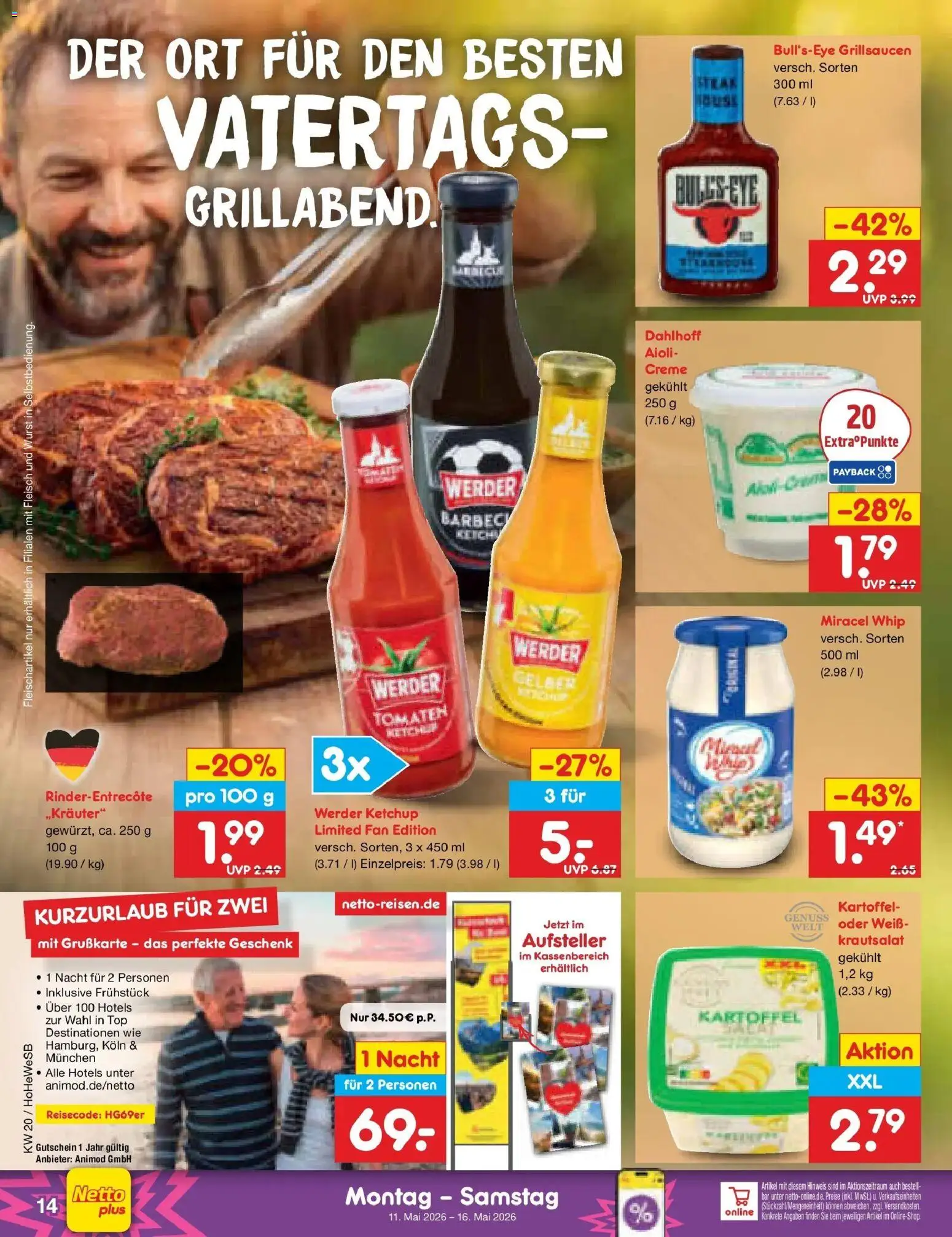 Netto Marken-Discount Prospekt Hamburg	 – gültig ab 10.05.2026 | Seite: 15 | Produkte: Tomaten, Miracel whip, Wurst, Ketchup