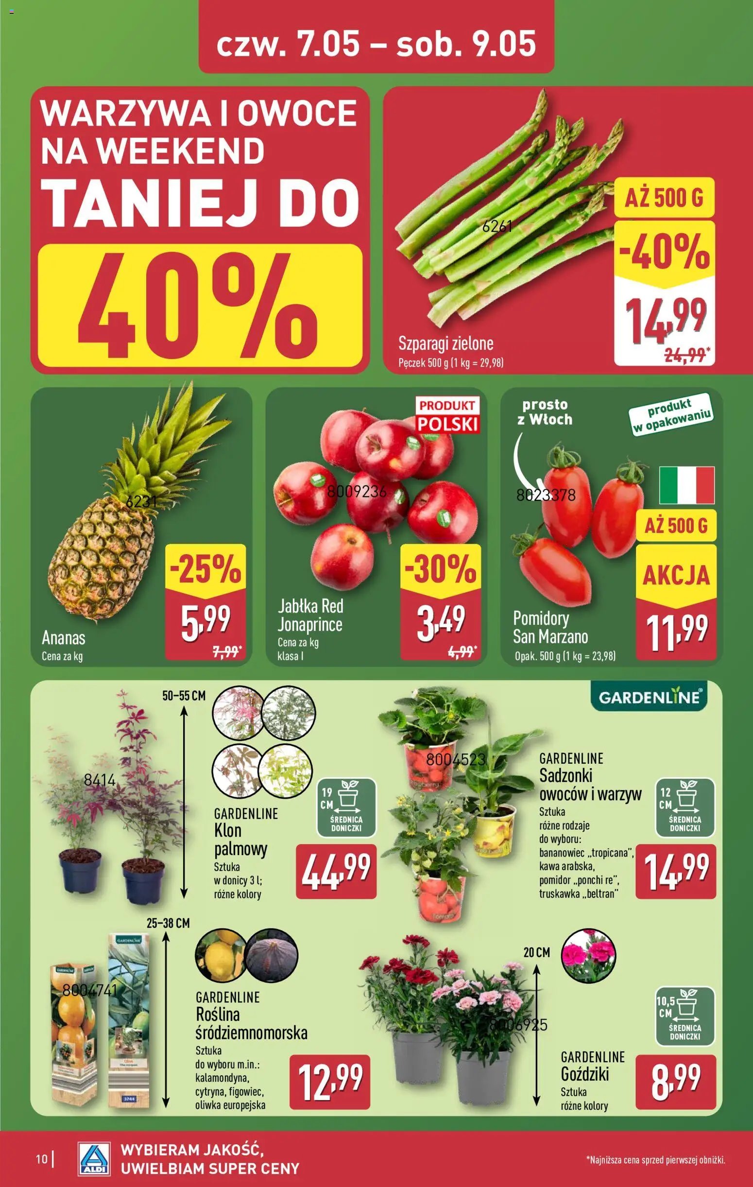 Aldi gazetka - Oferta weekendowa od 07.05.2026 | Strona: 10 | Produkty: Kawa, Pomidory, Warzywa, Owoce