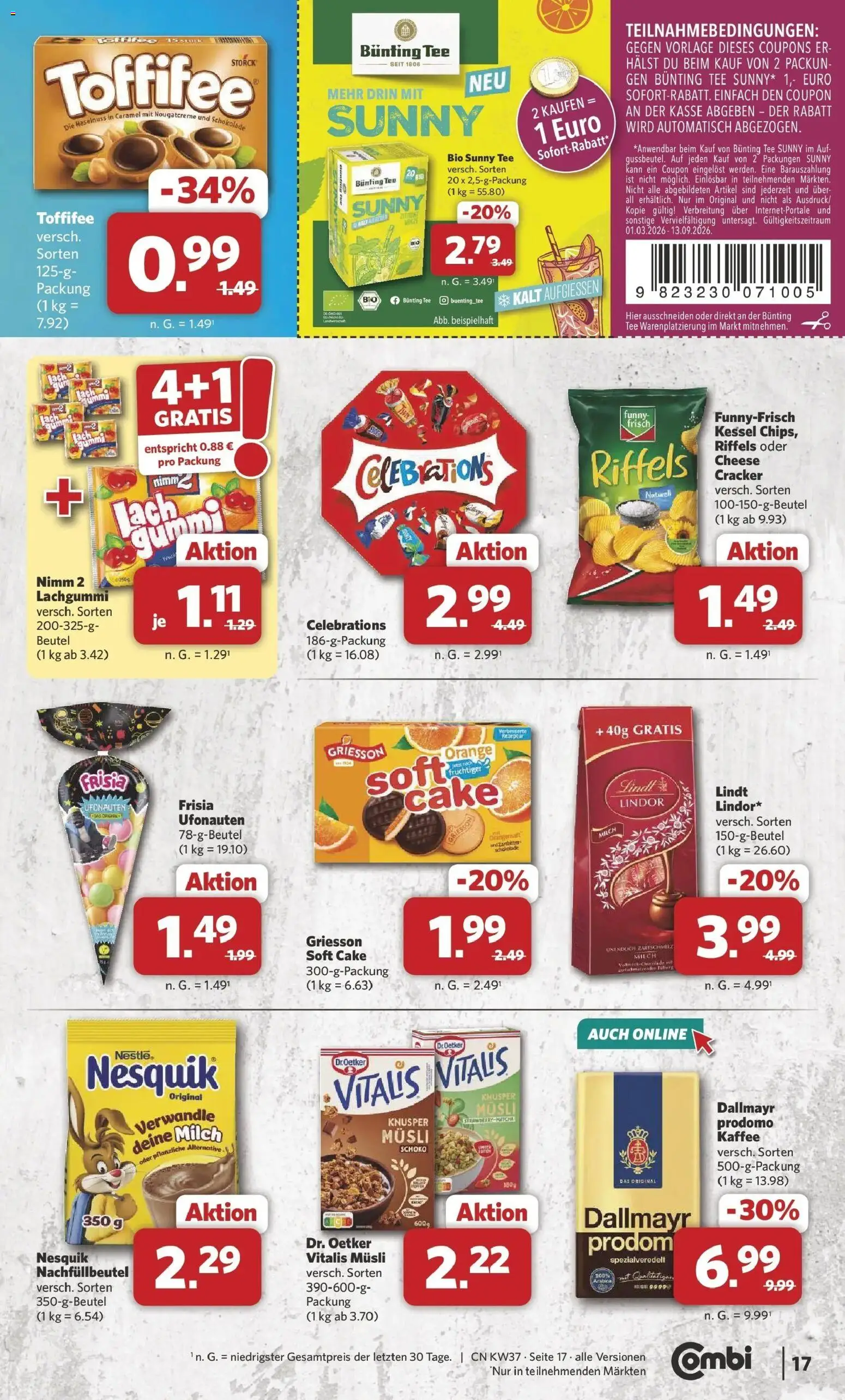 Combi Prospekt Detmold – gültig ab 07.09.2026 | Seite: 17 | Produkte: Musli, Nesquik, Milch, Lindor