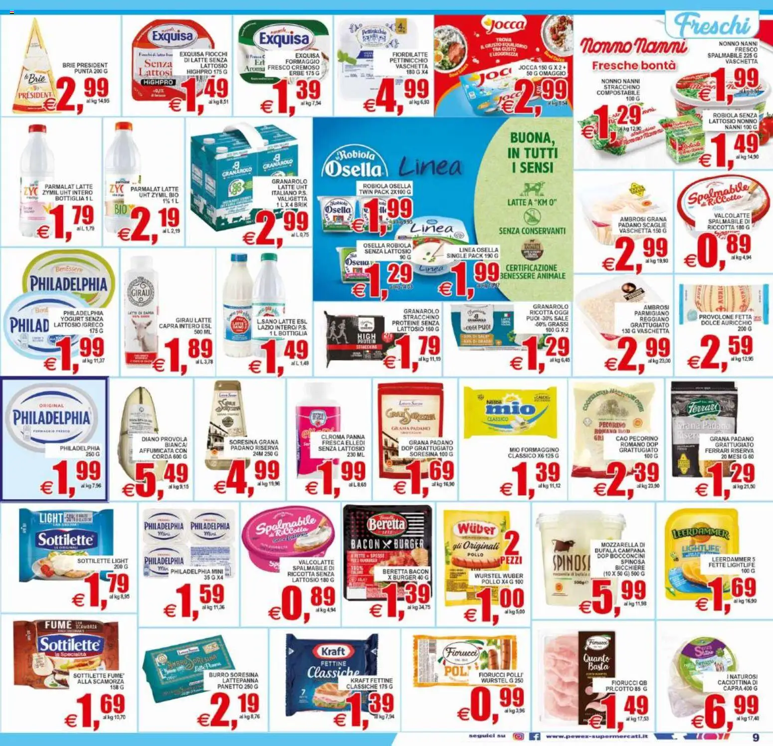 Volantino Pewex del 10/07/2026 | Pagina: 9 | Prodotti: Provolone, Panna, Latte, Valigetta