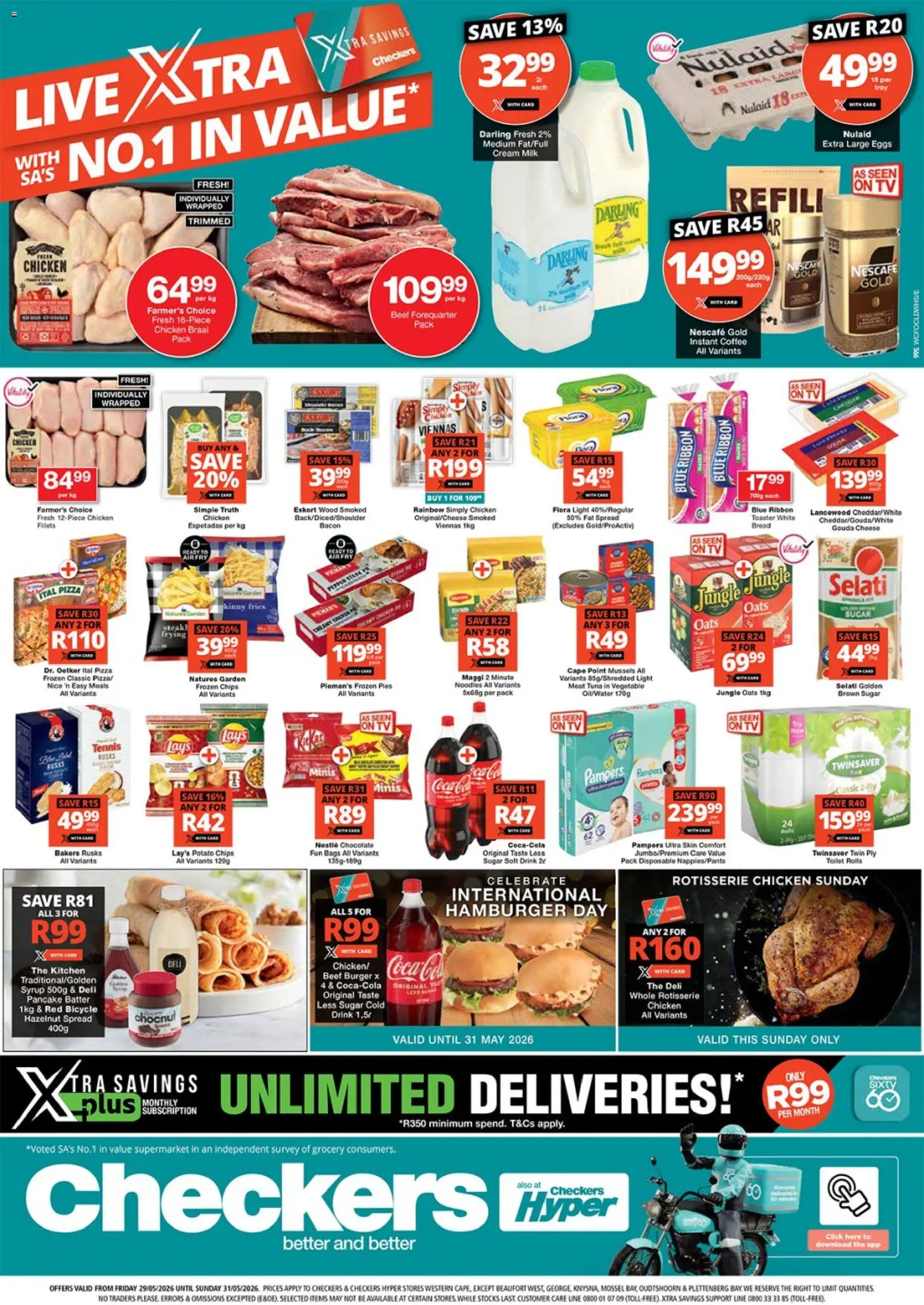 New Checkers catalogue – valid from 29.05.2026 | Page: 1 | Products: Oats, Bread, Noodles, Syrup