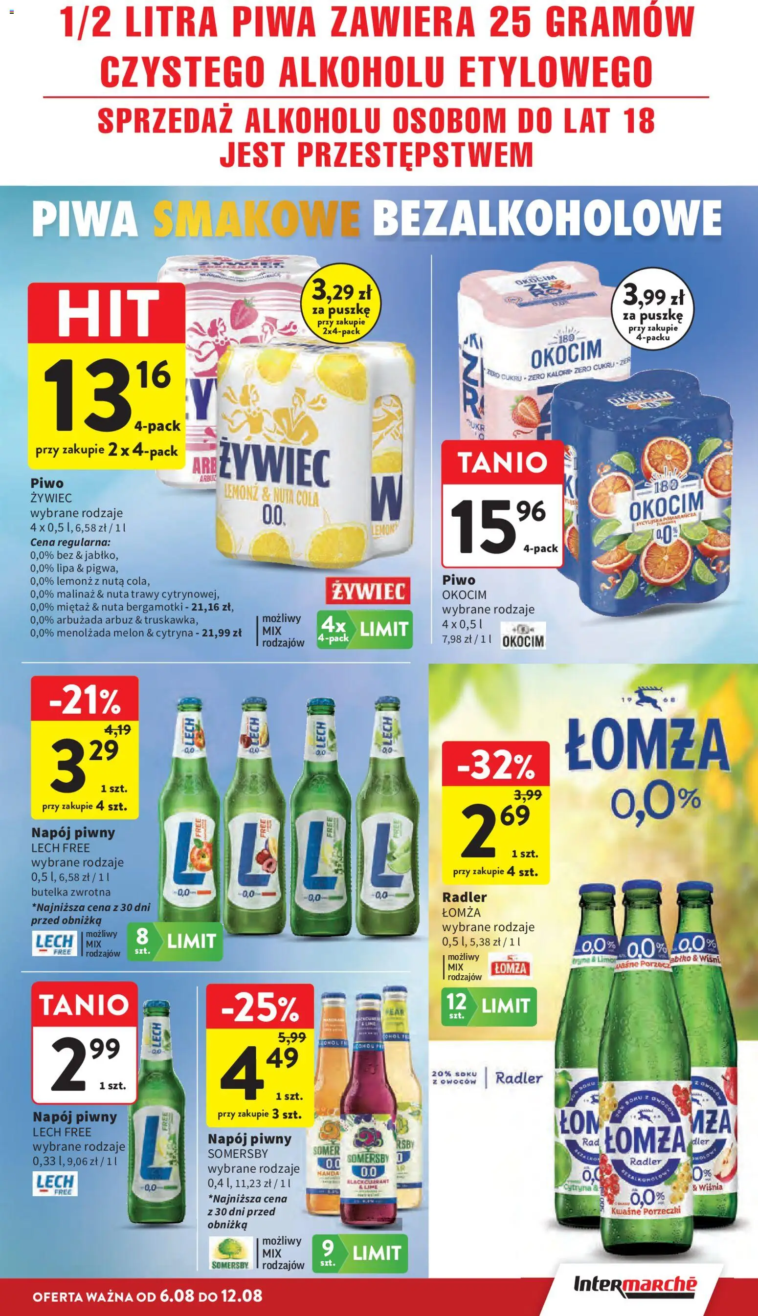 Intermarche gazetka od 06.08.2026 | Strona: 31 | Produkty: Cytryna, Arbuz, Melon, Piwo