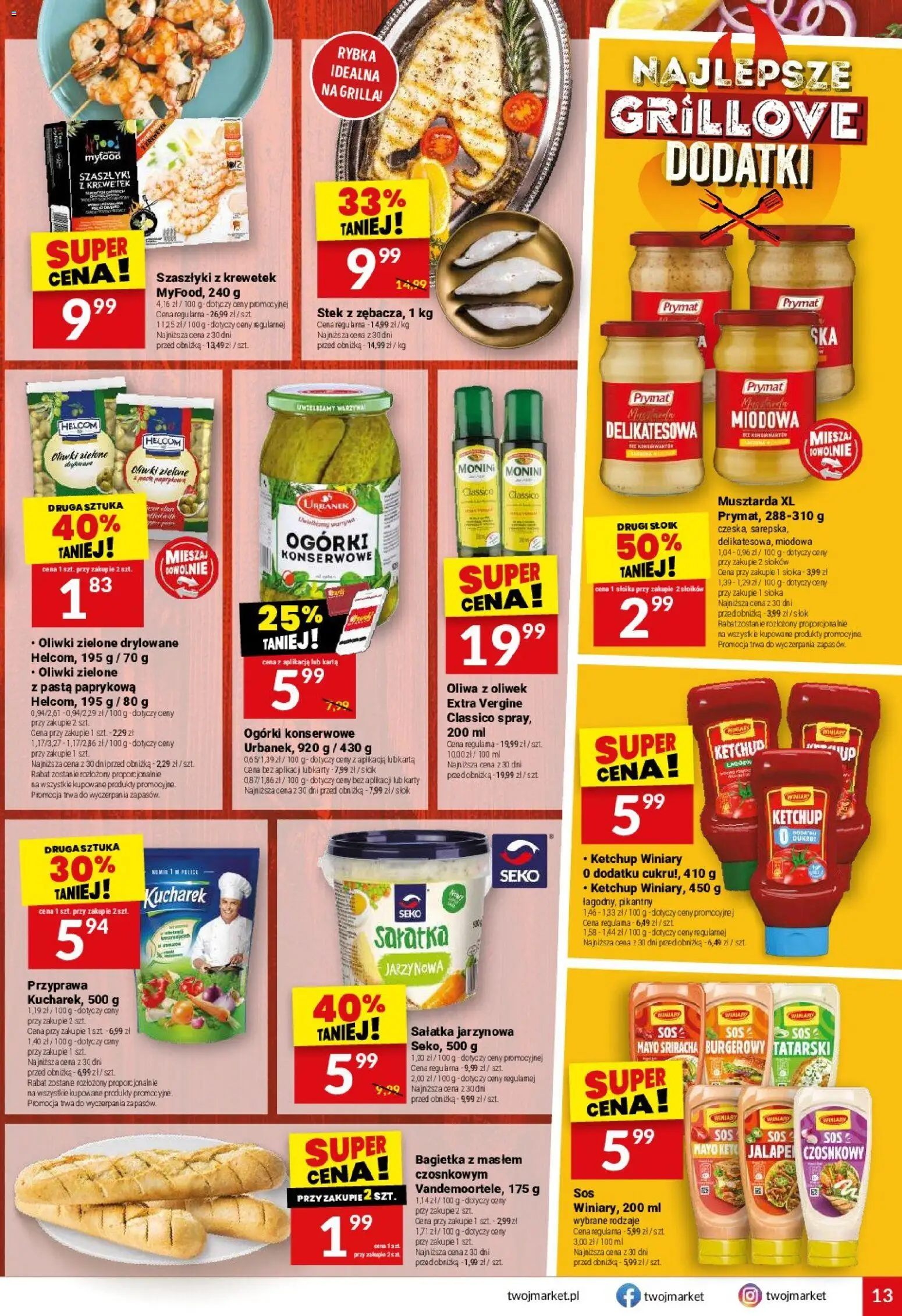 Twój Market gazetka od 01.07.2026 | Strona: 13 | Produkty: Ketchup, Oliwa z oliwek, Musztarda, Sałatka