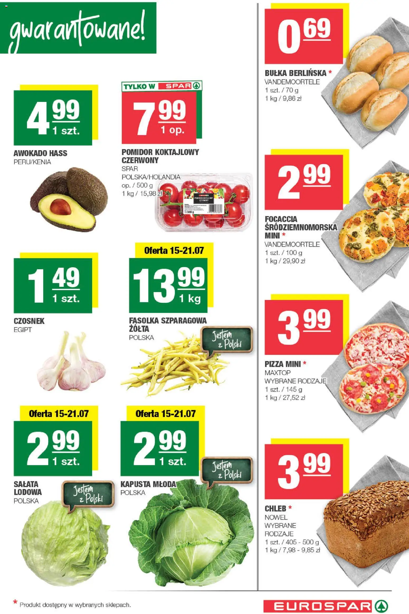Spar gazetka - Eurospar od 15.07.2026 | Strona: 3 | Produkty: Czosnek, Kapusta, Chleb, Awokado