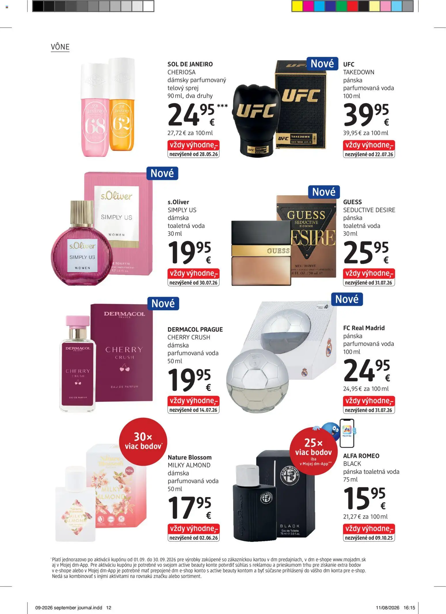 Nové dm drogerie akcie – leták je platný od 01.09.2026 | Strana: 12 | Produkty: Toaletná voda, Voda, Soľ
