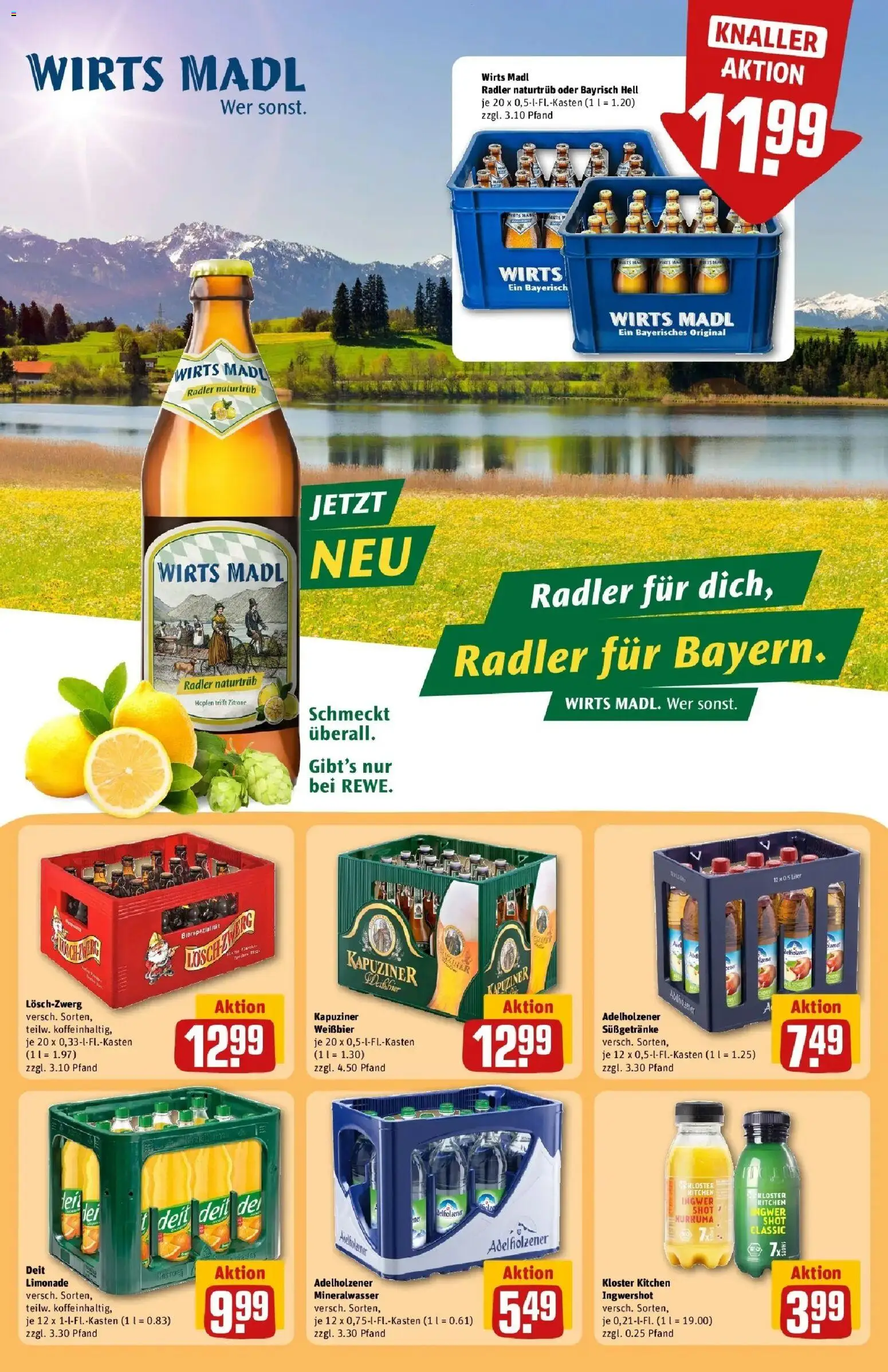 REWE Prospekt ab 04.05.2026 zum Blättern » Angebote | Seite: 26 | Produkte: Weißbier, Adelholzener, Limonade, Radler