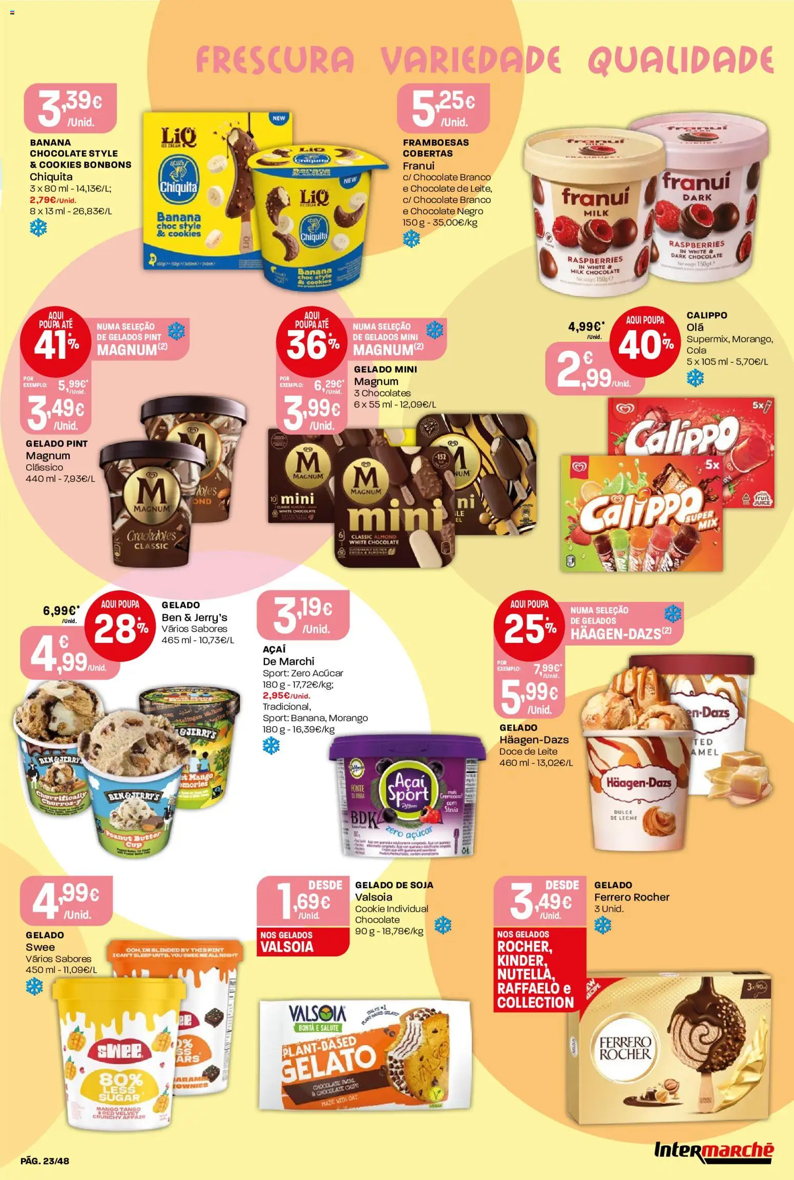 Intermarché folheto │ válido de 11.06.2026 | Página: 23 | Produtos: Açai, Doce de leite, Framboesas, Stevia