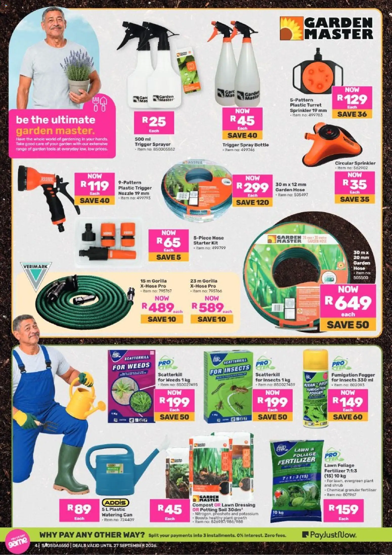 New Game catalogue – valid from 25/08/2026 | Page: 4 | Products: Garden hose, Dressing