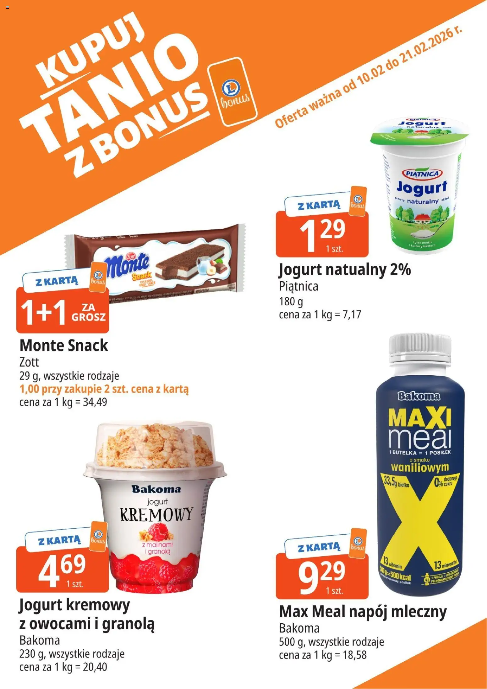 E.Leclerc gazetka - Radom kupony dodatkowe od 10.03.2026 | Strona: 5 | Produkty: Granola, Jogurt naturalny, Jogurt, Jogurt kremowy