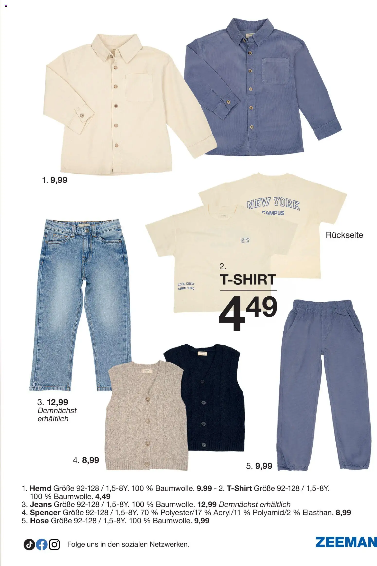 Zeeman Prospekt – gültig ab 08.08.2026 | Seite: 7 | Produkte: Hemd, Hose, Jeans