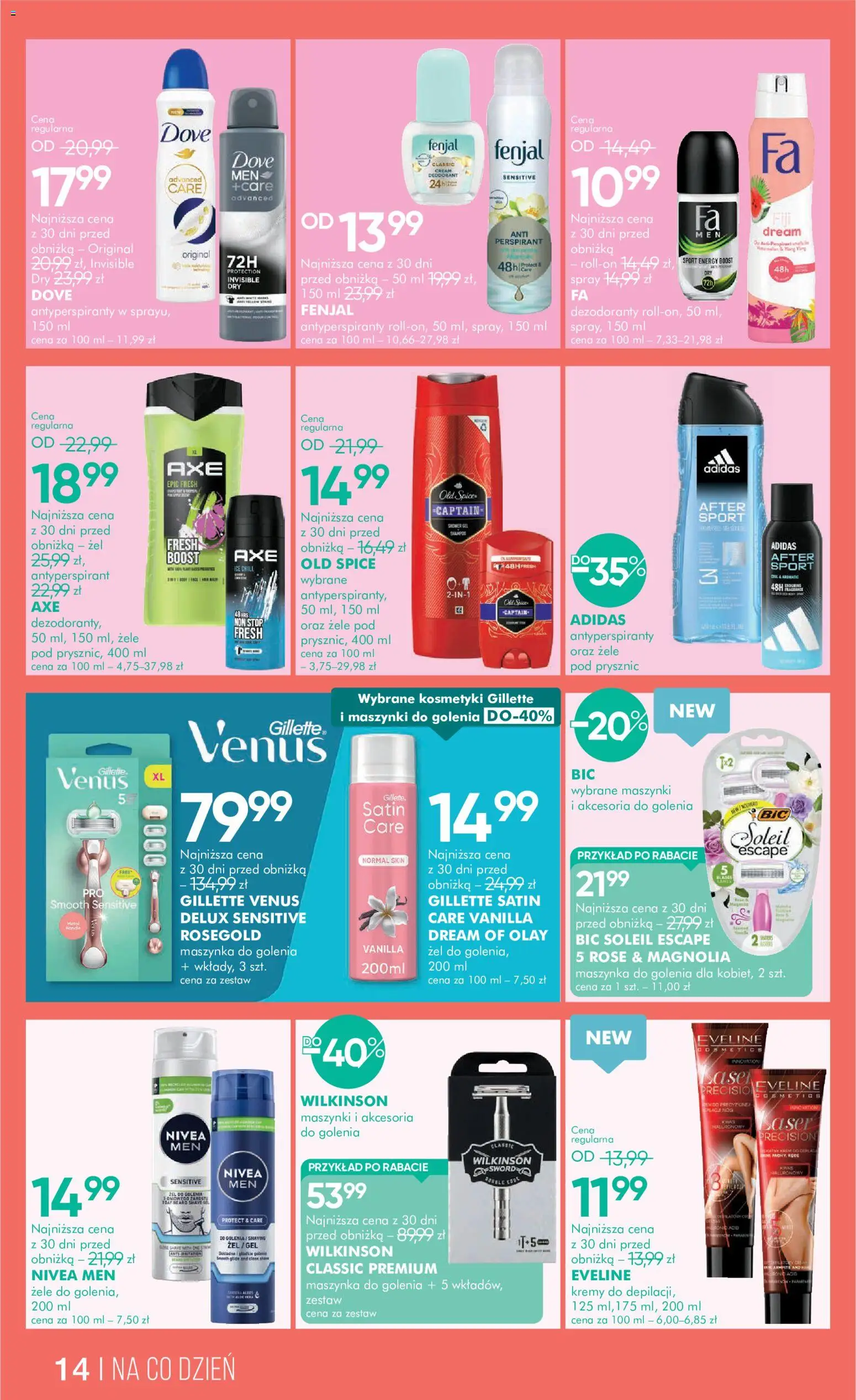 Super-pharm gazetka od 29.06.2026 | Strona: 14 | Produkty: Gillette, Maszynka do golenia, Antyperspirant, Old spice