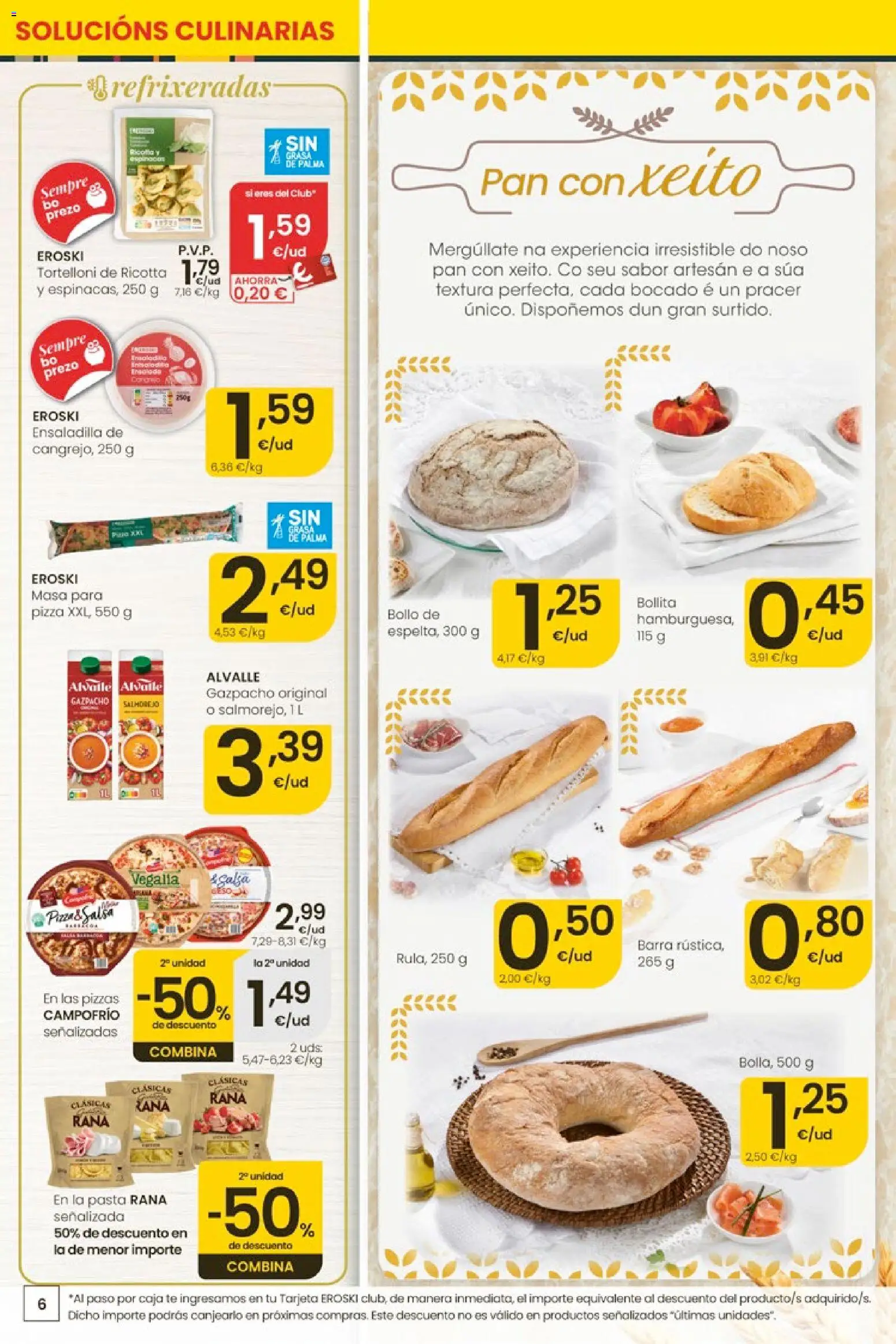 Eroski Quieres ahorrar conmigo │ válido desde el 14.05.2026 | Página: 6 | Productos: Ensaladilla, Pizza, Pasta, Té