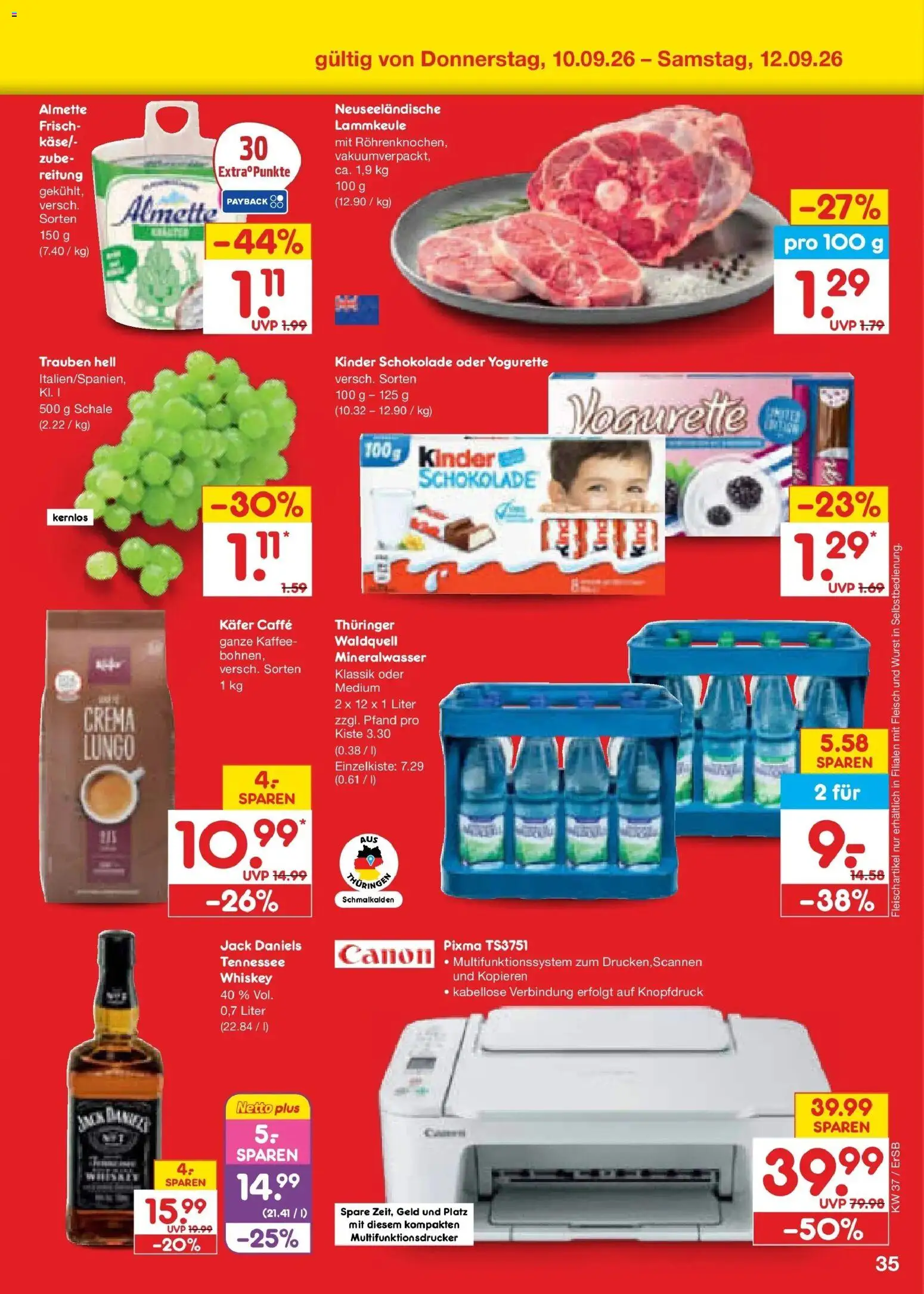 Netto Marken-Discount Prospekt Naumburg – gültig ab 07.09.2026 | Seite: 51 | Produkte: Yogurette, Trauben, Schokolade, Fleisch