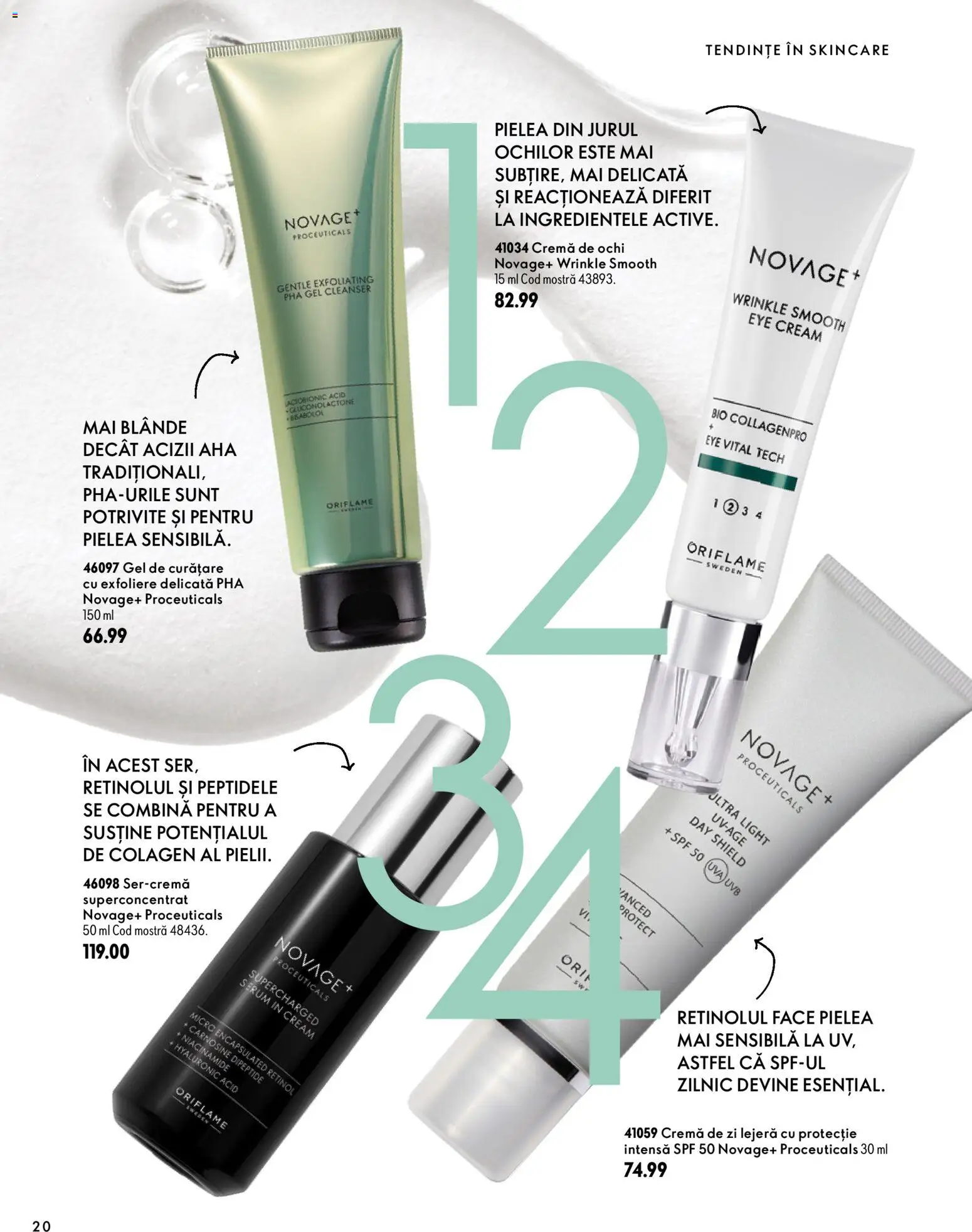Noul catalog Oriflame – valabil de la 30.09.2026 | Pagină: 20 | Produse: Bio, Cremă de zi, Gel de curățare, Cremă