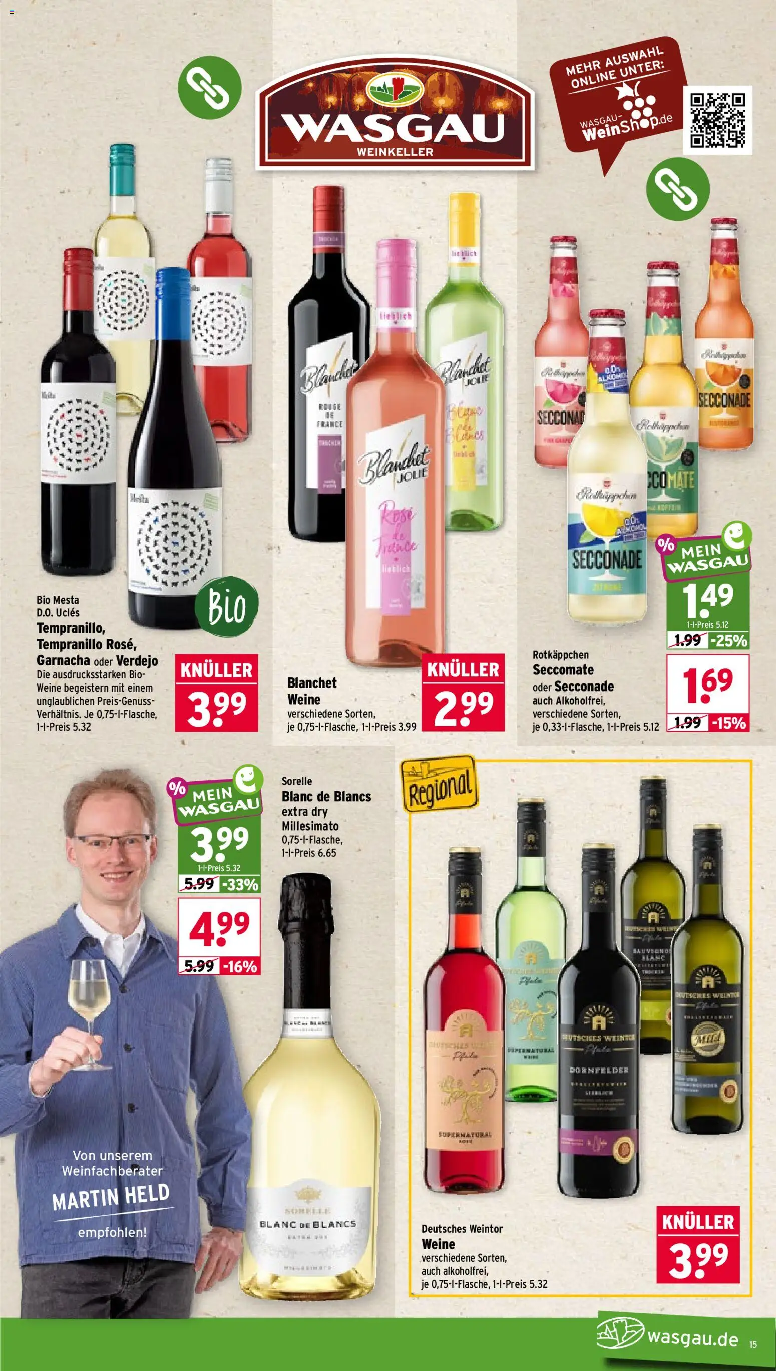 Wasgau Prospekt – gültig ab 24.08.2026 | Seite: 15 | Produkte: Rotkäppchen, Wein