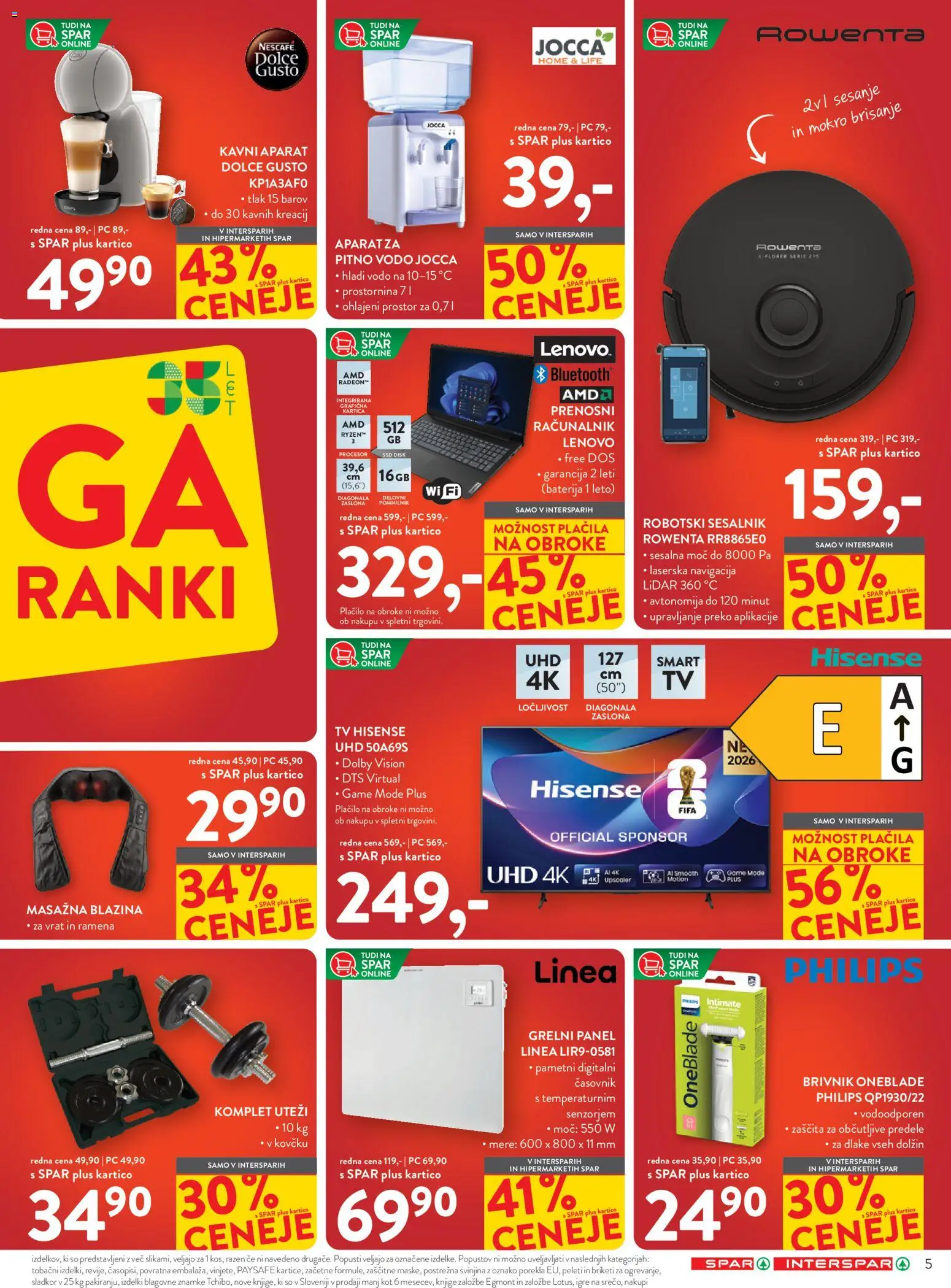 Novi Spar katalog ponudbe – veljaven od 28.10.2026 | Stran: 5 | Izdelki: Disk, Navigacija, Sesalnik, Sladkor