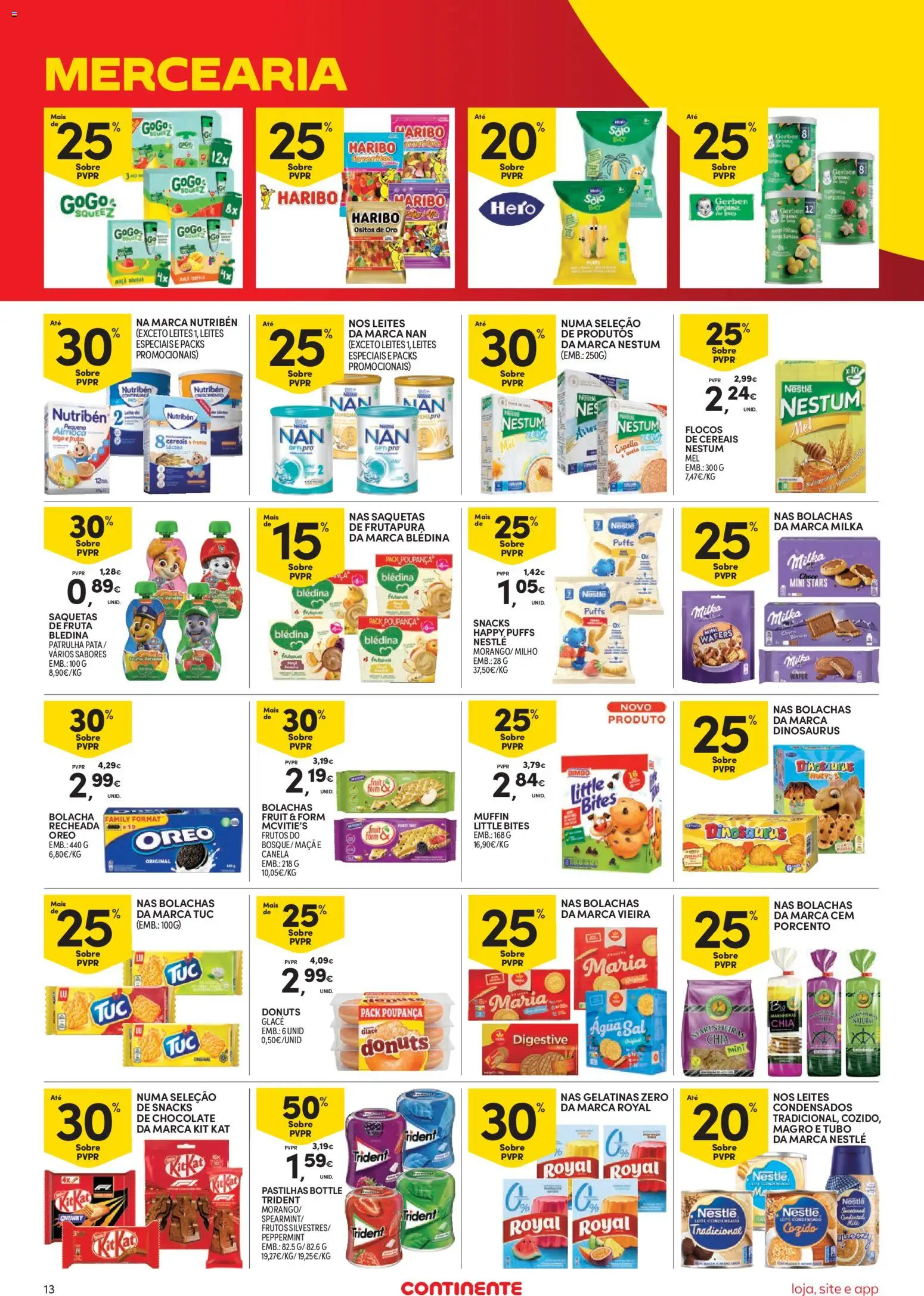 Continente Semanal Continente Bom Dia │ válido de 15/09/2026 | Página: 13 | Produtos: Agua, Frutas, Snacks, Saquetas