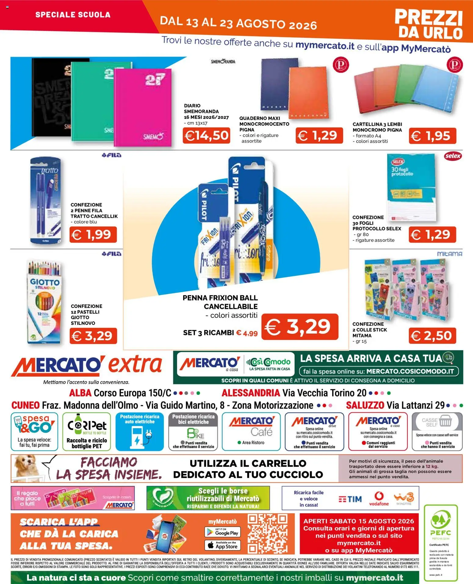 Volantino Mercatò del 13/08/2026 | Pagina: 20 | Prodotti: The, Quaderno, Pastelli, Penne