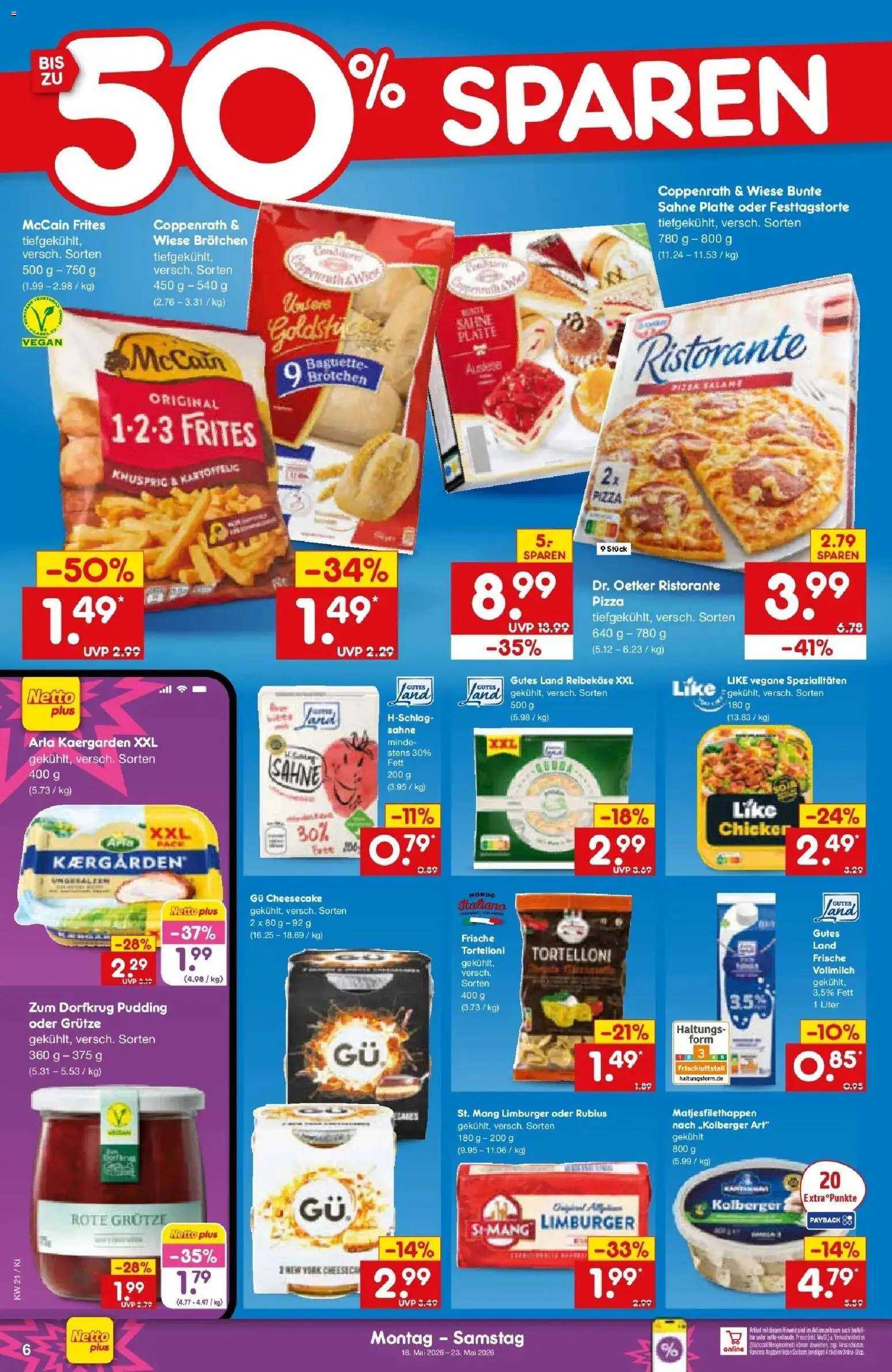 Netto Marken-Discount Prospekt Bad Friedrichshall	 – gültig ab 17.05.2026 | Seite: 6 | Produkte: Baguette, Pudding, Pizza, Sahne