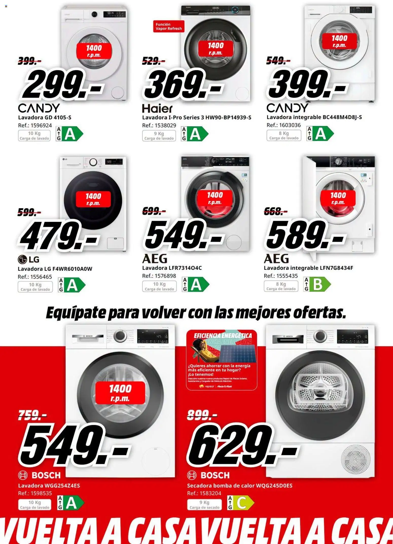 Media Markt Vuelta al Cole │ válido desde el 26/08/2026 | Página: 2 | Productos: Lavadora, Secadora