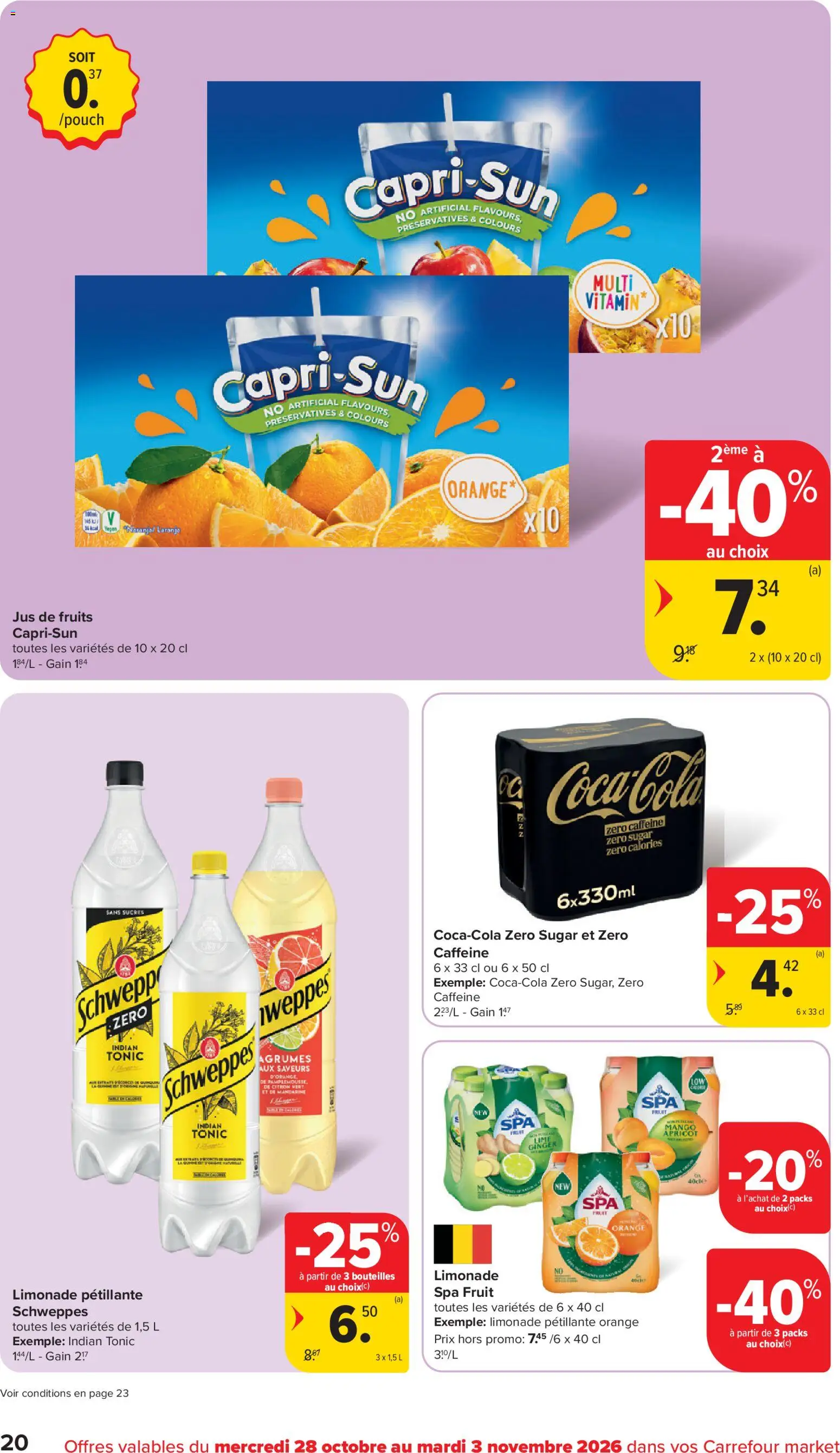 {H1} | Pagina: 20 | Producten: Coca-Cola Zero, Tonic, Capri-Sun, Fruit