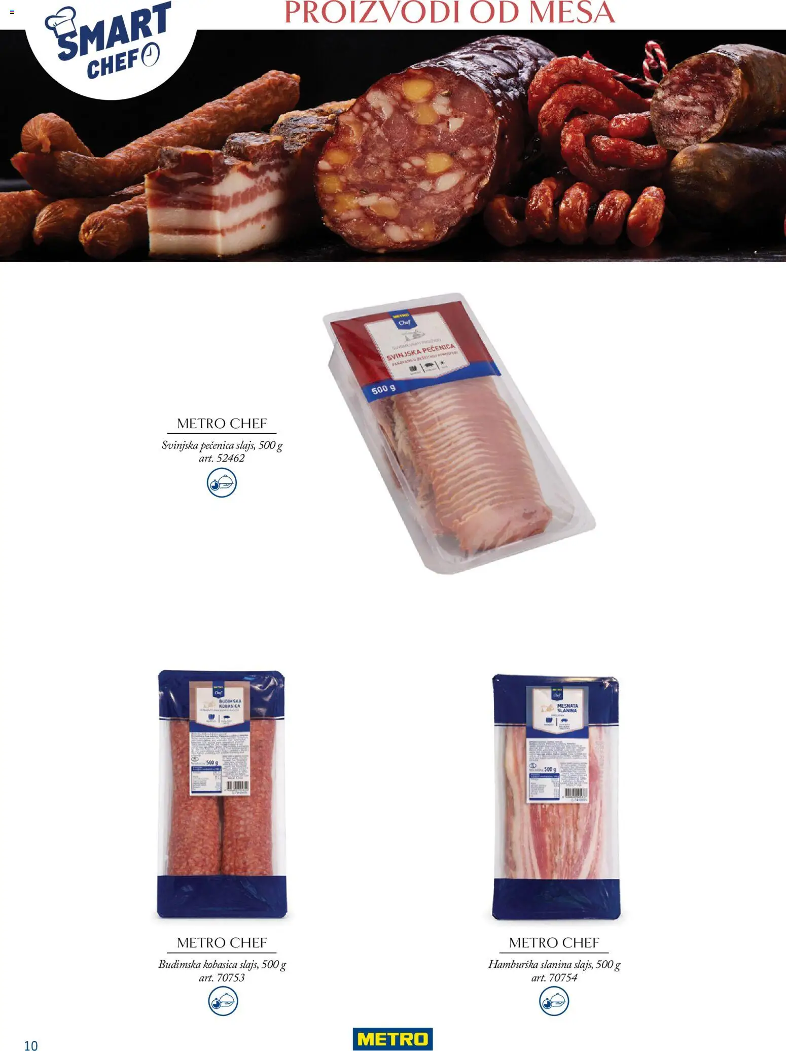 Metro katalog - važi od 24.03.2026 | Strana: 10 | Proizvode: Slanina, Hamburska slanina, Kobasica, Pečenica