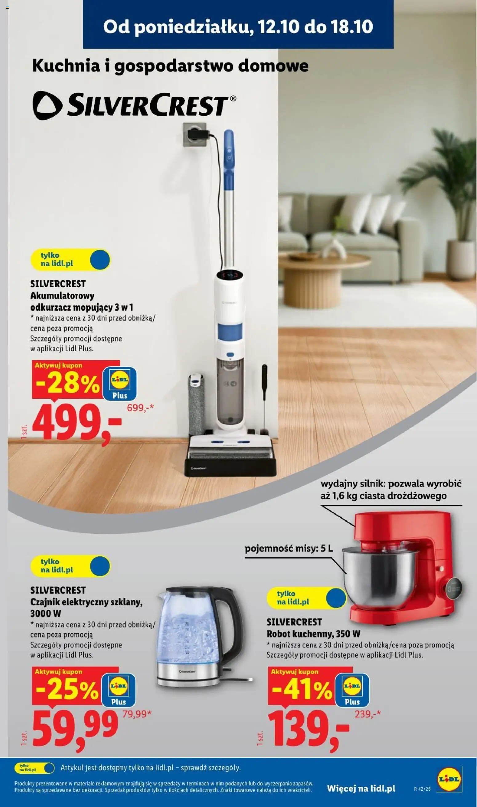 Lidl Katalog od 12.10.2026 | Strona: 9 | Produkty: Czajnik elektryczny, Czajnik, Odkurzacz, Robot