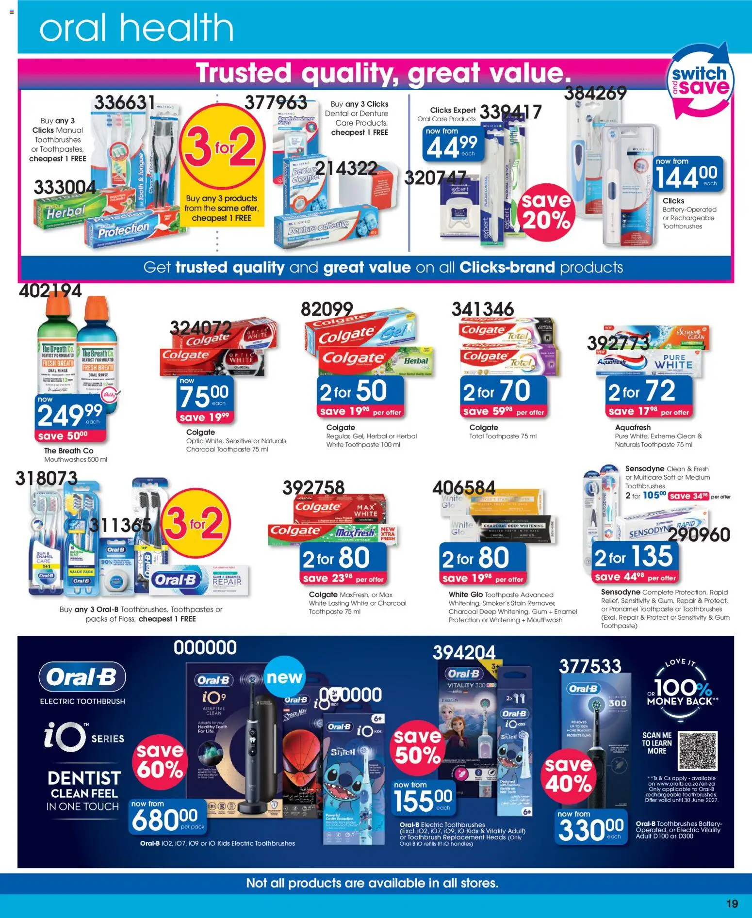 New Clicks catalogue – valid from 21.05.2026 | Page: 19 | Products: Battery, Adhesive, Stain remover, Toothbrush