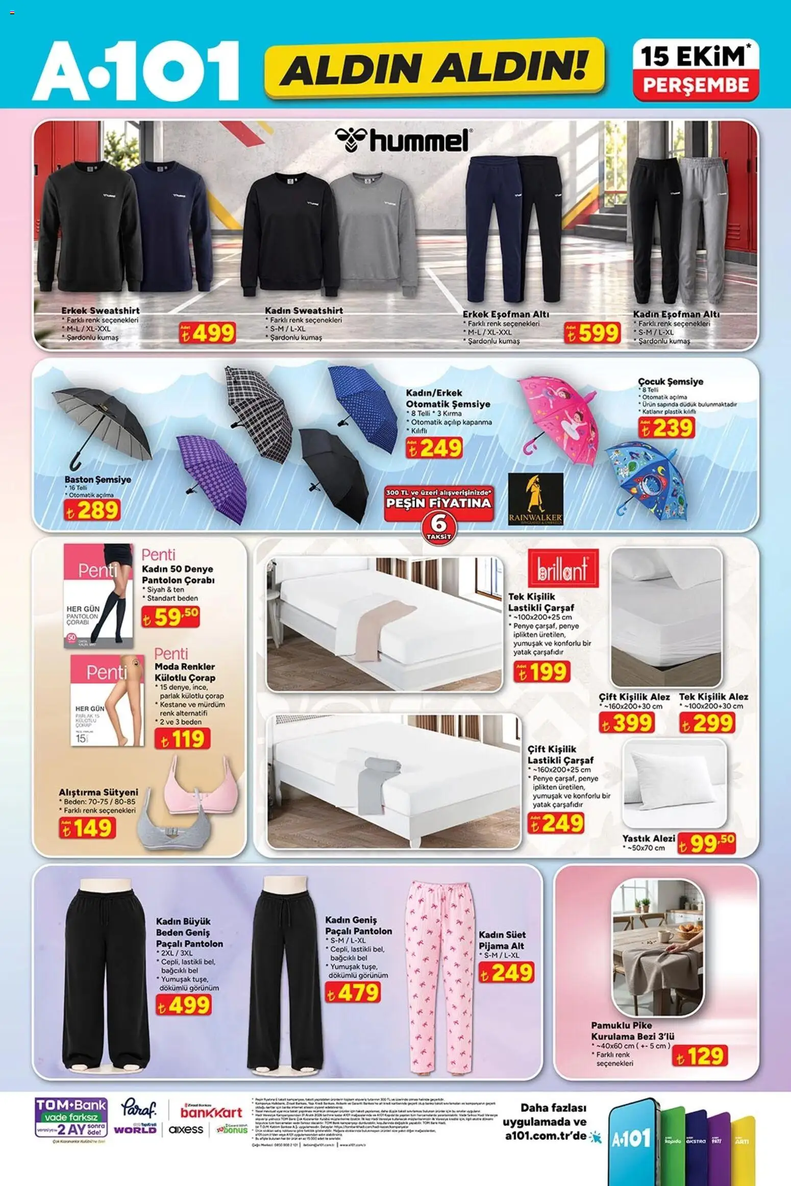 A101 - Katalog Aldın Aldın - 15 Ekim 2026 tarihinden itibaren geçerlidir | Sayfa: 12 | Ürünler: Yatak, Çarşaf, Çorap, Pijama