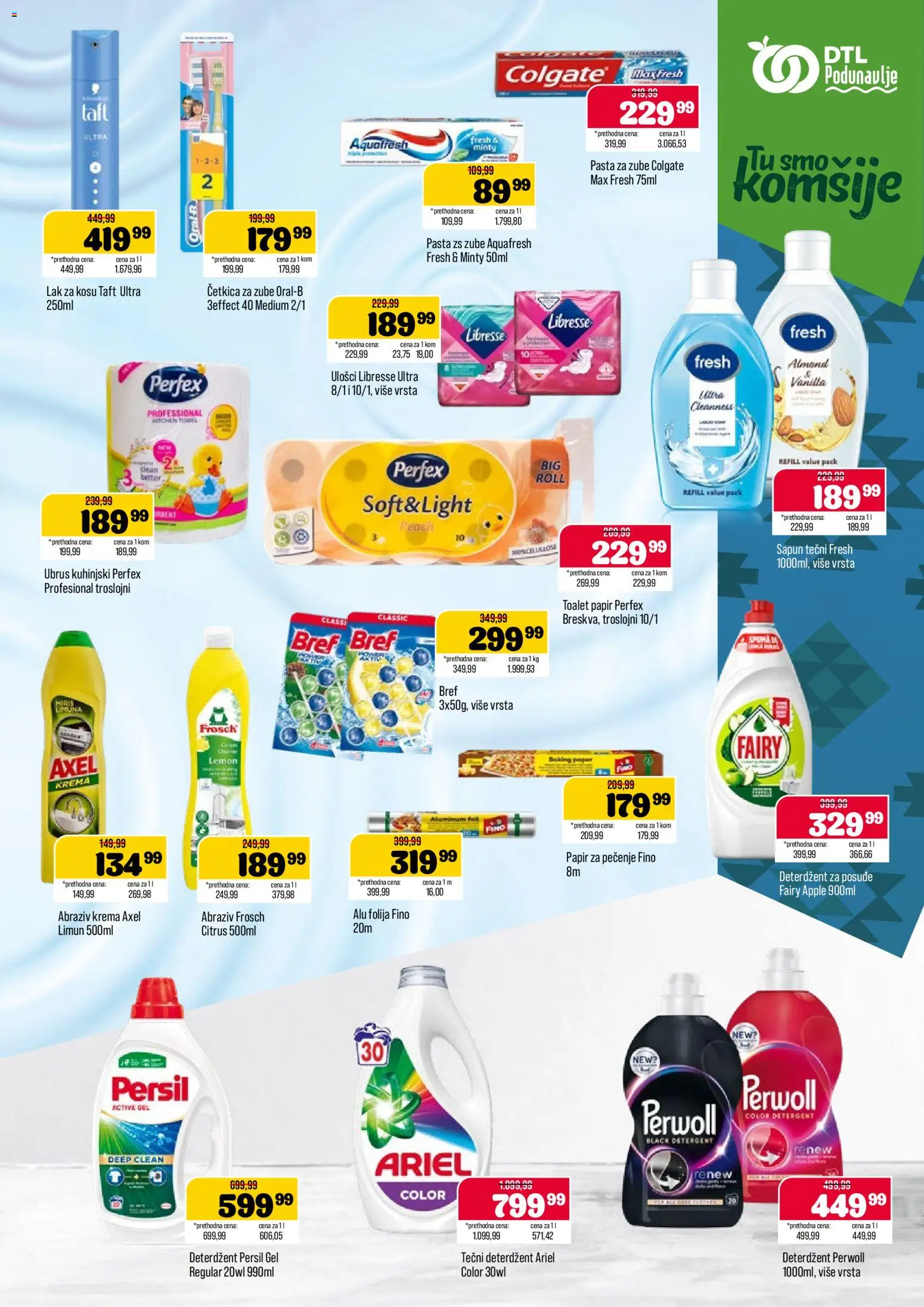 Podunavlje katalog - važi od 23.09.2026 | Strana: 11 | Proizvode: Bref, Tečni deterdžent, Ariel, Krema