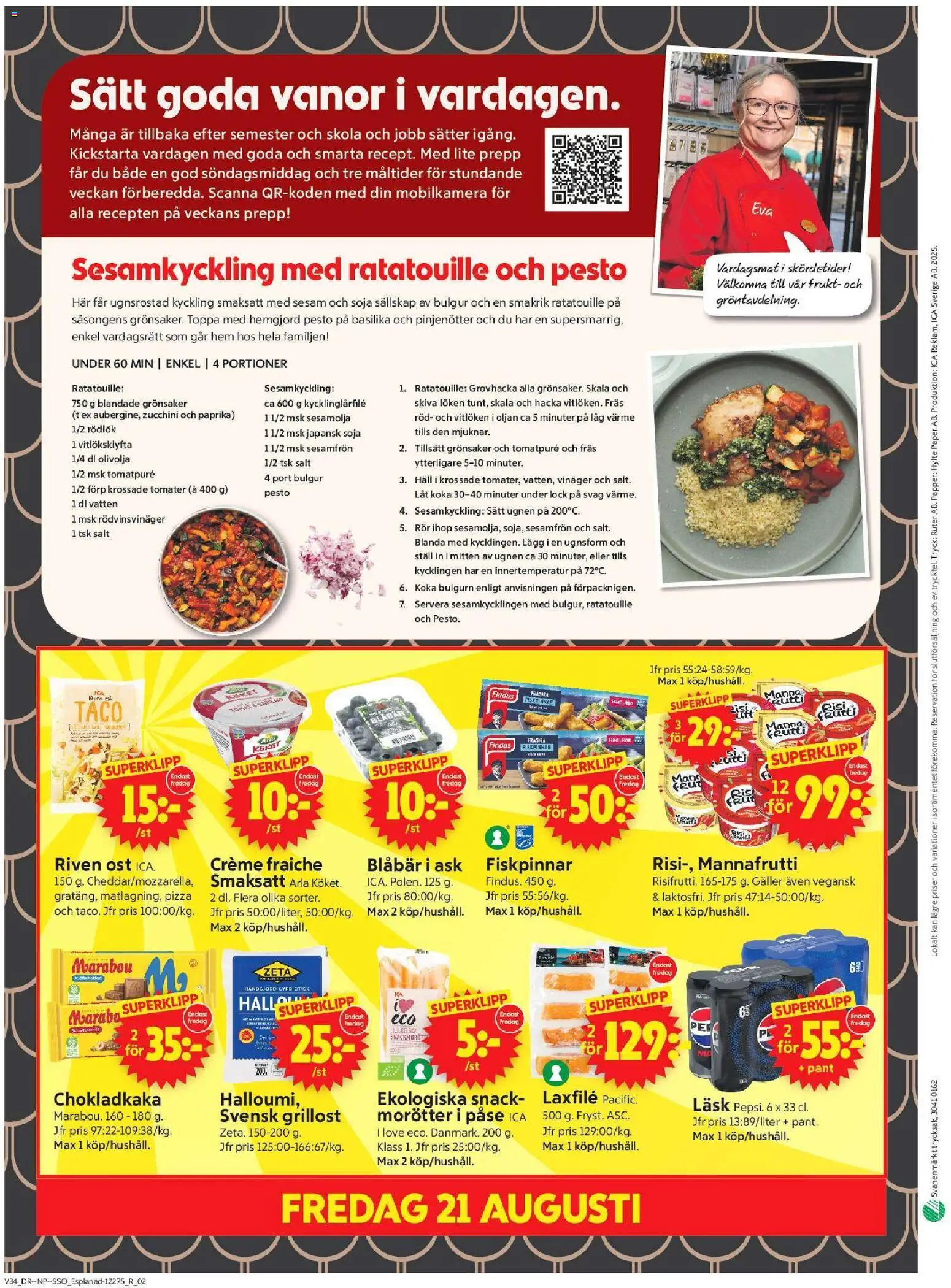 ICA Supermarket reklamblad aktuell från 17/08/2026 | Sida: 10 | Produkter: Frukt, Tomatpure, Zucchini, Sesam