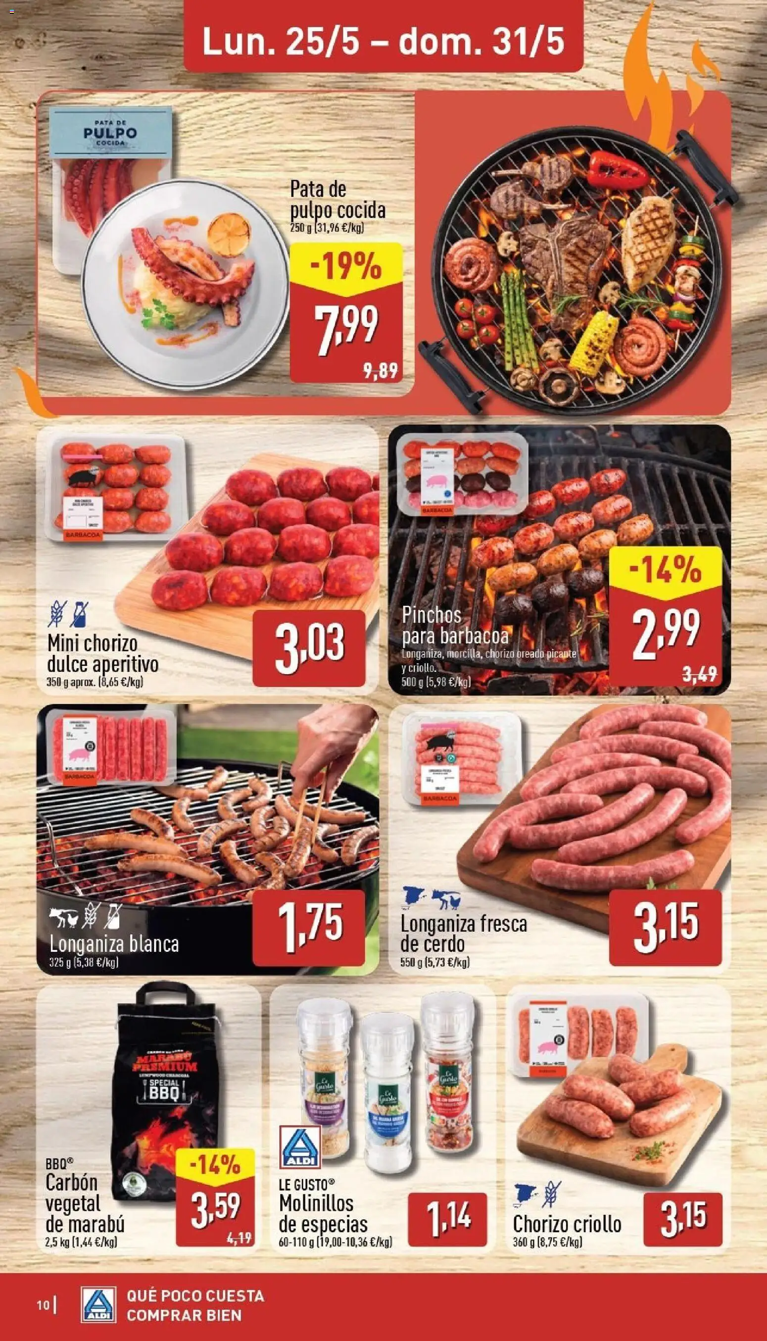 Aldi folleto Península │ válido desde el 25.05.2026 | Página: 10 | Productos: Cerdo, Longaniza, Barbacoa