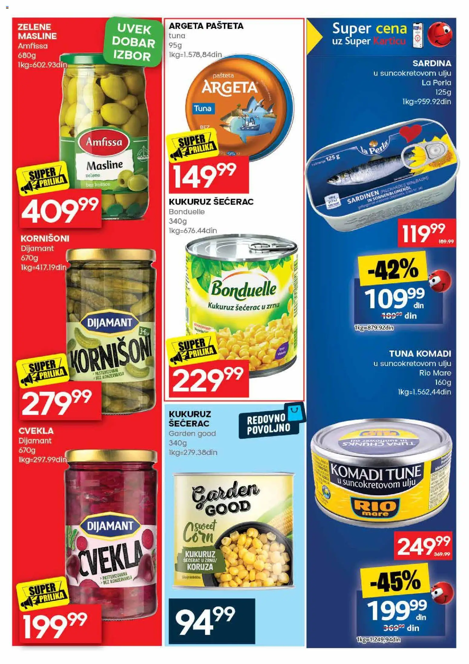 Mercator katalog - važi od 26.10.2026 | Strana: 33 | Proizvode: Cvekla, Kukuruz, Pašteta, Sardina