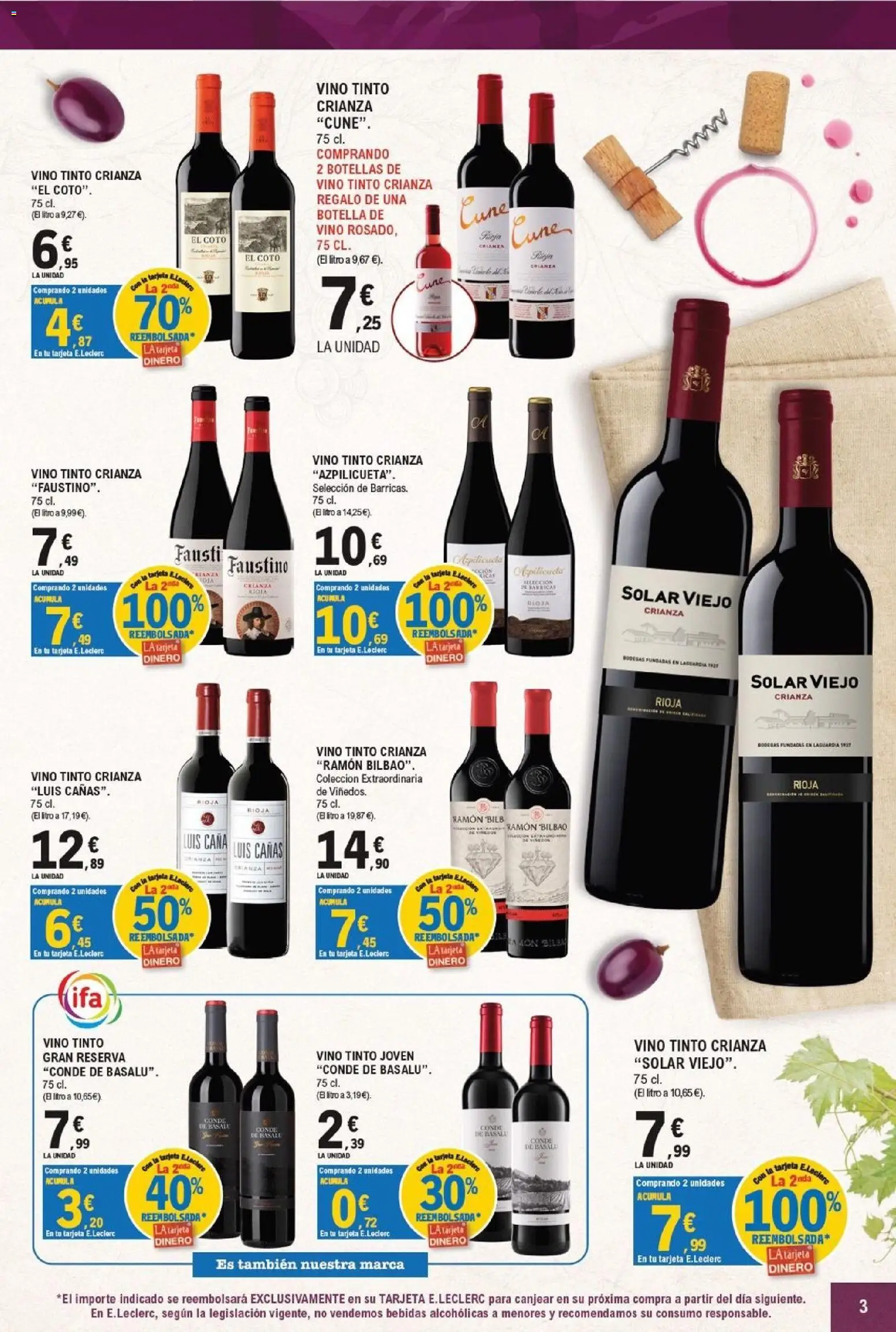 E.Leclerc - Majadahonda │ válido desde el 16/09/2026 | Página: 3 | Productos: Vino tinto, Vino, Bebidas
