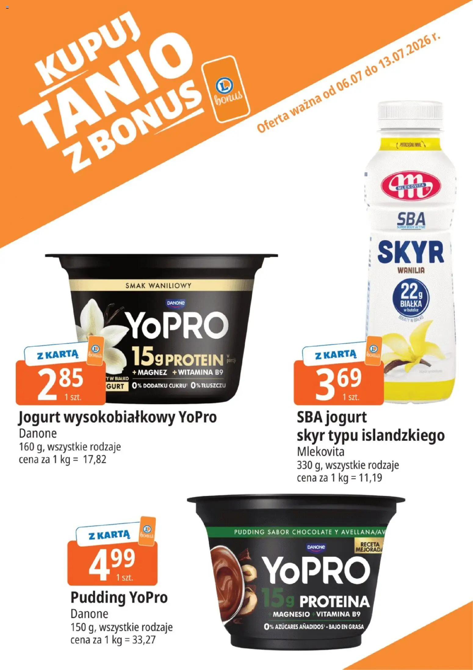 E.Leclerc gazetka - Kupuj Tanio Z Bonus od 06.07.2026 | Strona: 4 | Produkty: Karta, Jogurt, Skyr